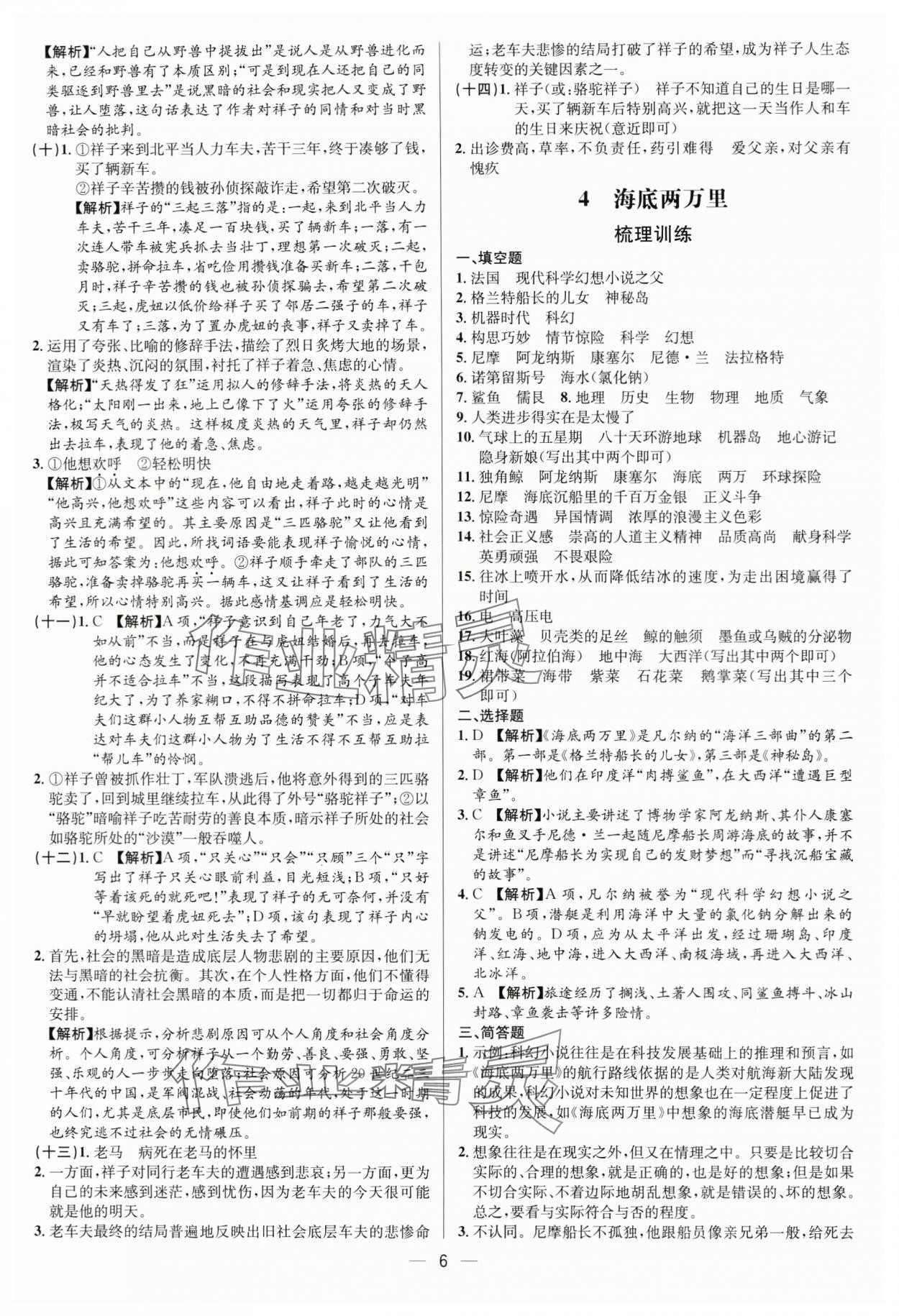 2024年啄木鳥閱讀中考名著導讀語文中考人教版 參考答案第6頁