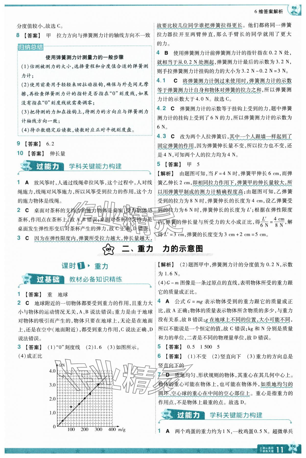 2025年一遍過八年級物理下冊蘇科版 參考答案第11頁