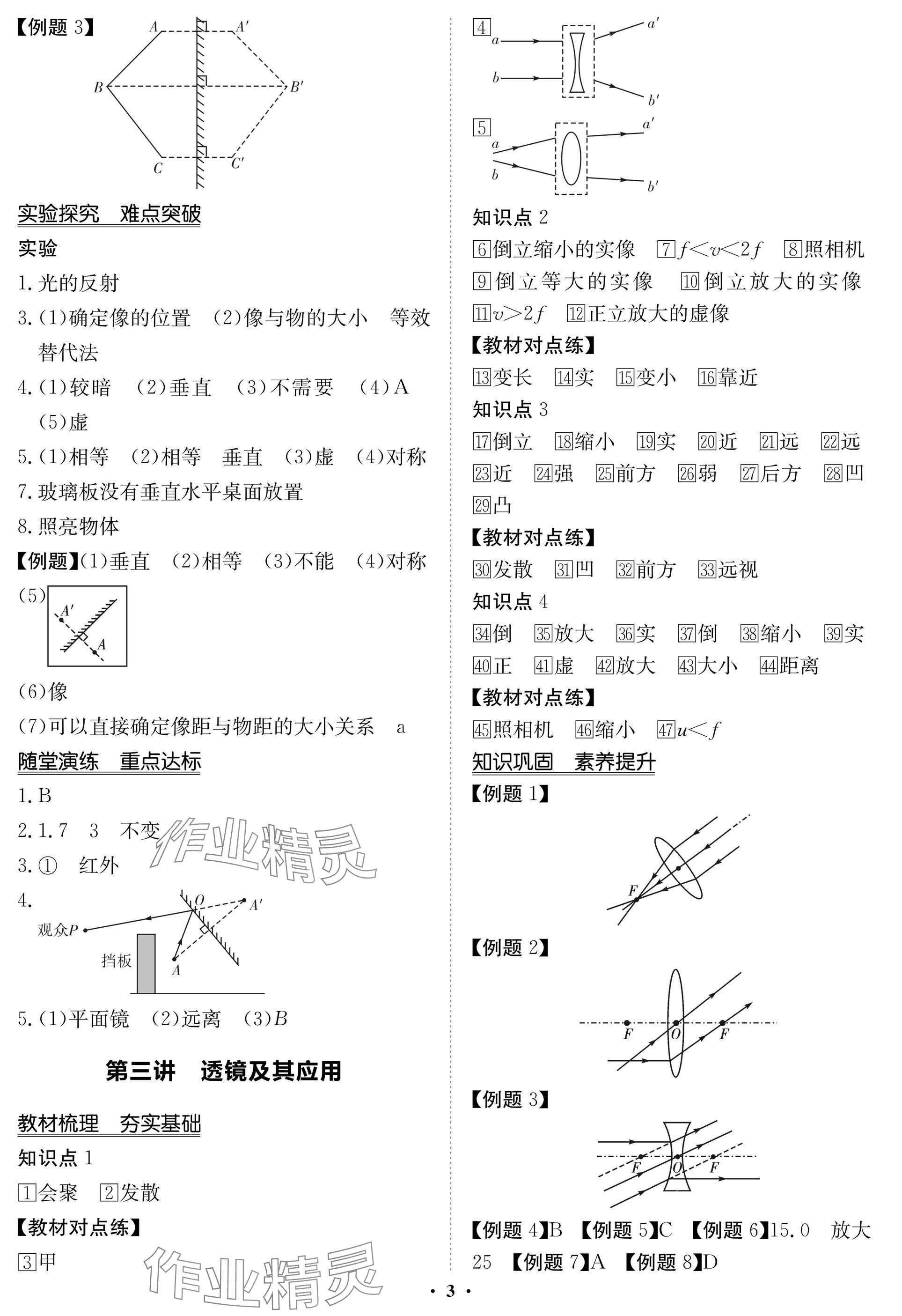 2025年湖北专版指点中考物理 参考答案第3页