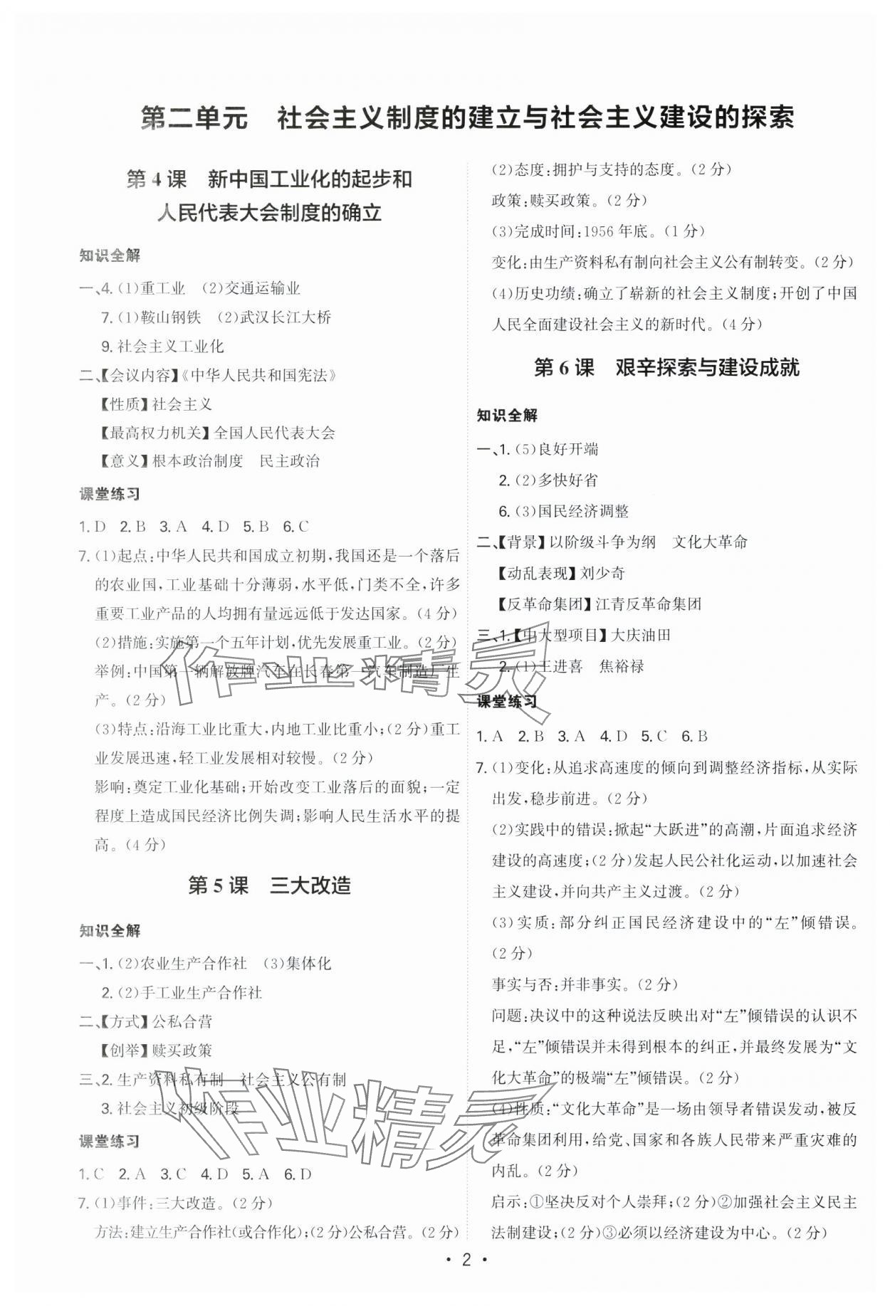 2025年名師經典八年級歷史下冊人教版深圳專版 第2頁