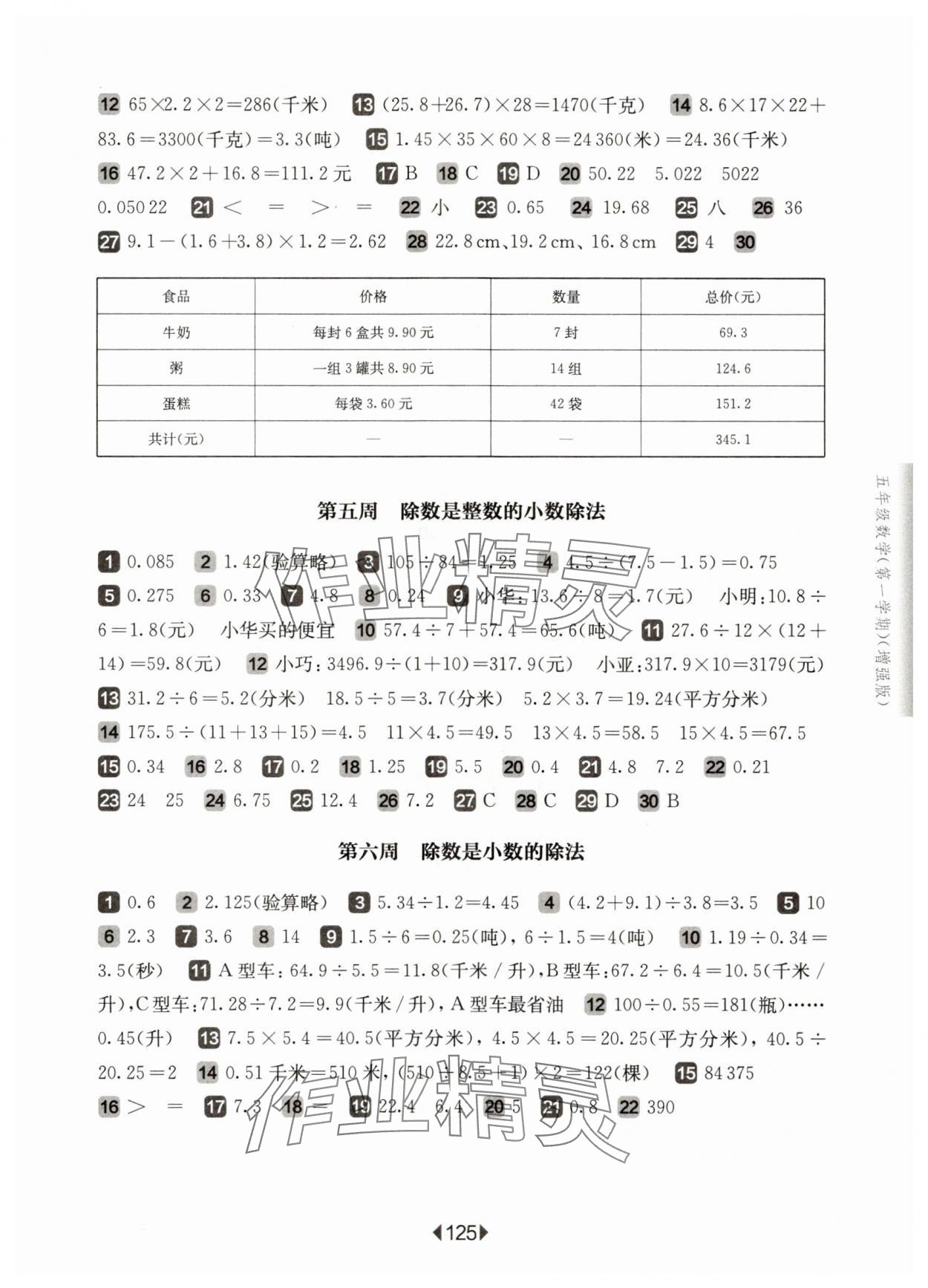 2025年華東師大版一課一練五年級數(shù)學(xué)上冊滬教版五四制增強版 參考答案第3頁