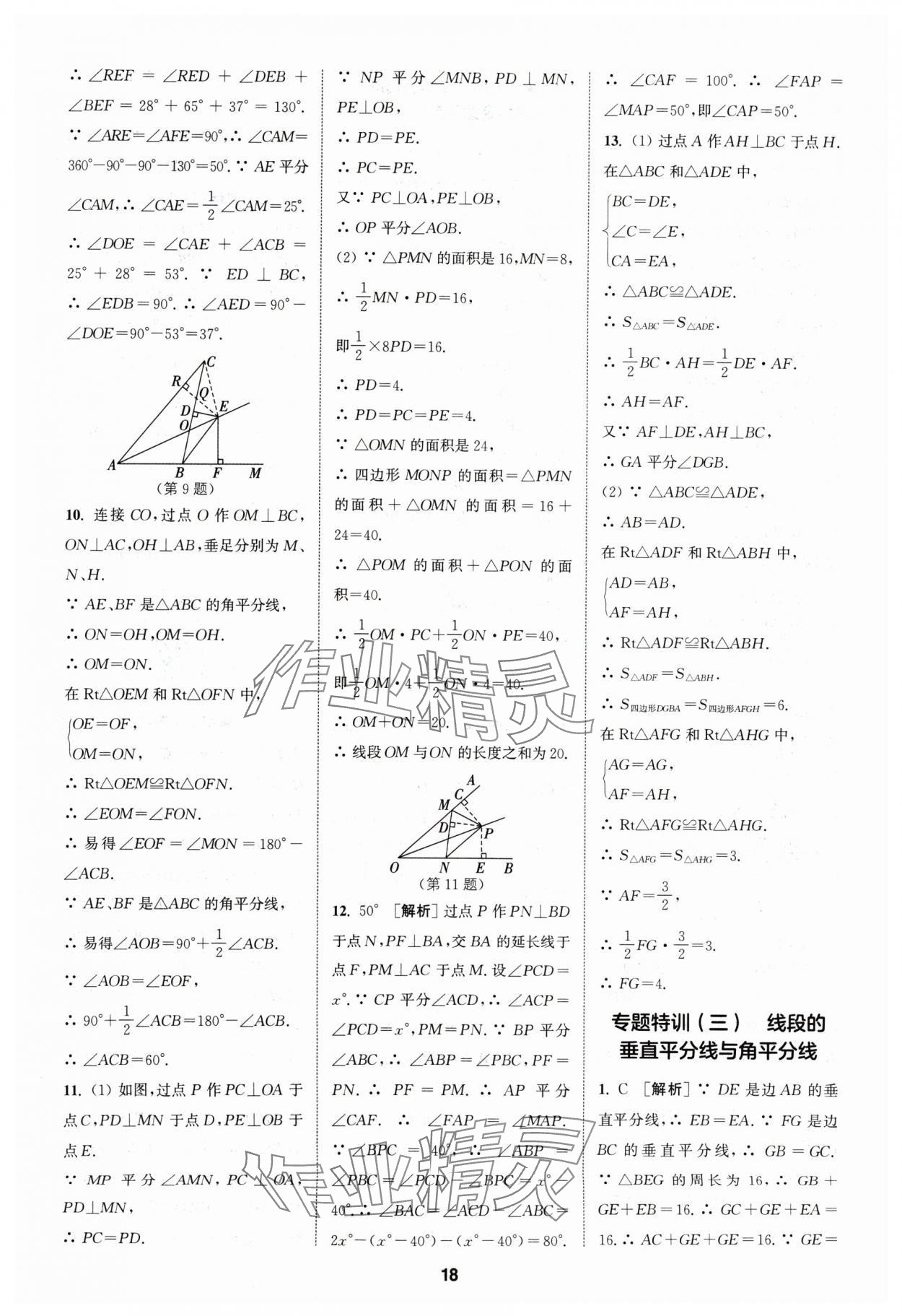 2024年拔尖特训八年级数学上册苏科版 参考答案第18页