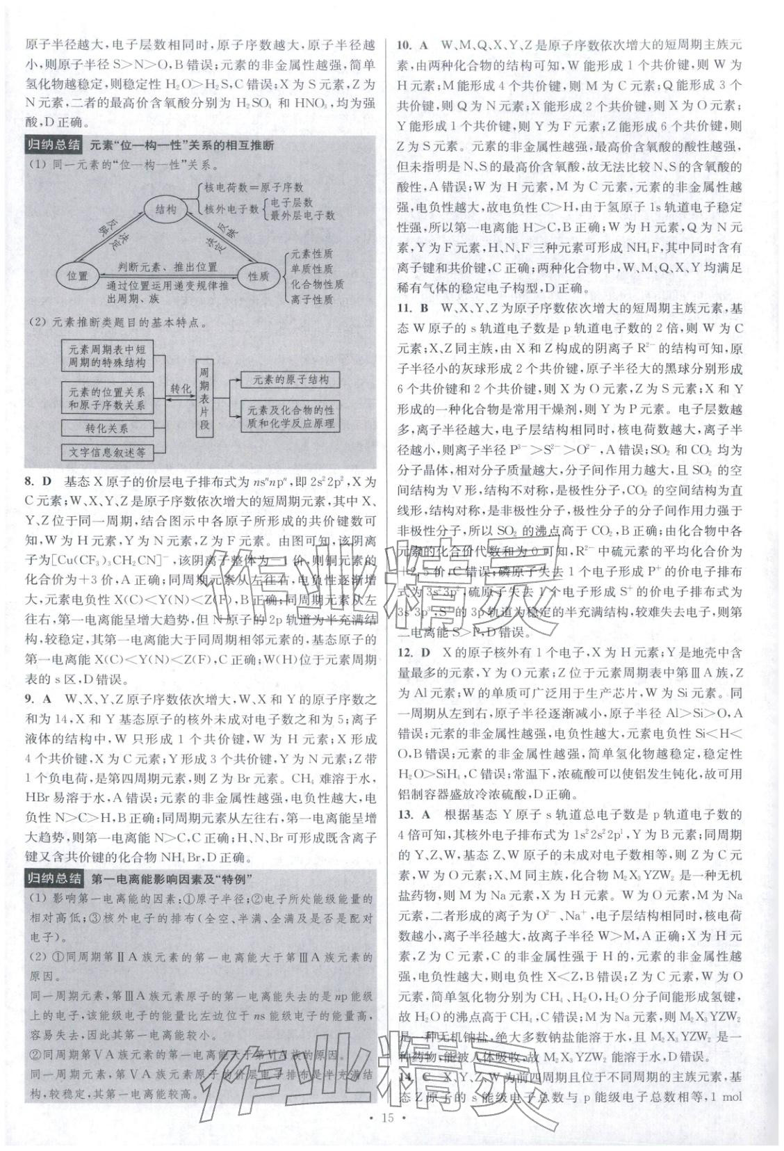2025年高考化学小题狂做巅峰篇 参考答案第16页