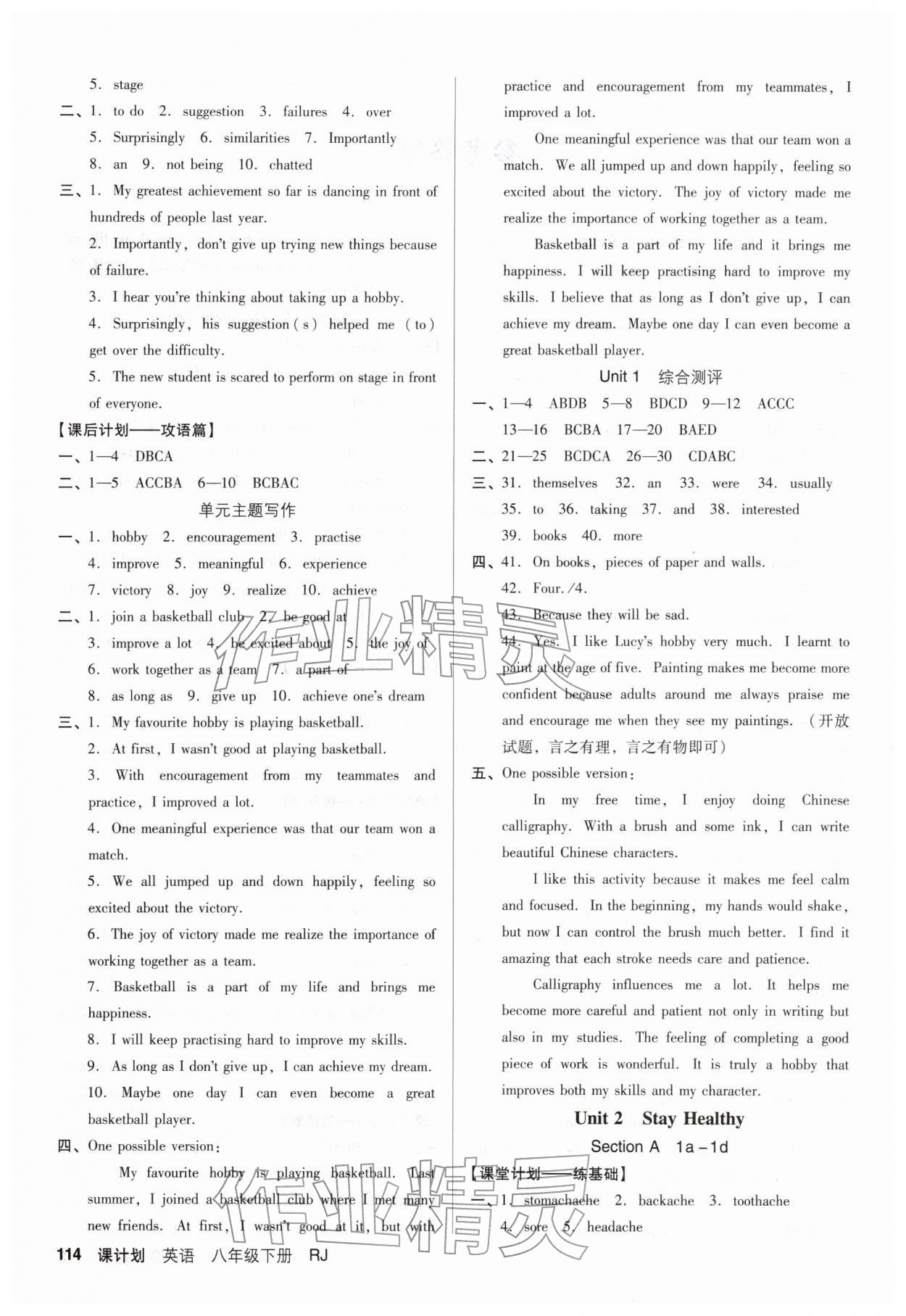 2026年全優(yōu)點(diǎn)練課計(jì)劃八年級(jí)英語(yǔ)下冊(cè)人教版&nbsp;第2頁(yè)