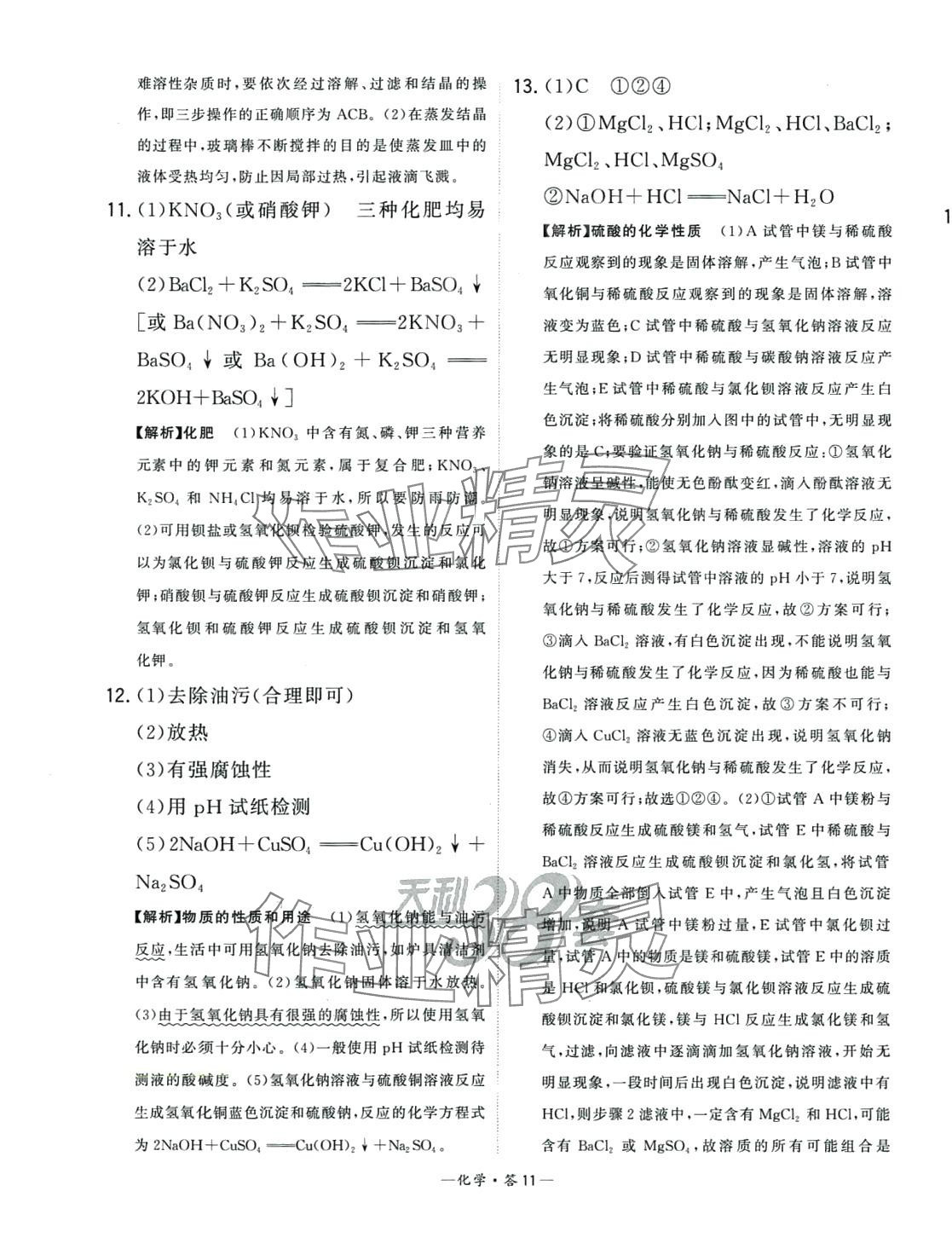 2024年3年中考試題分類考點集訓卷化學 第11頁