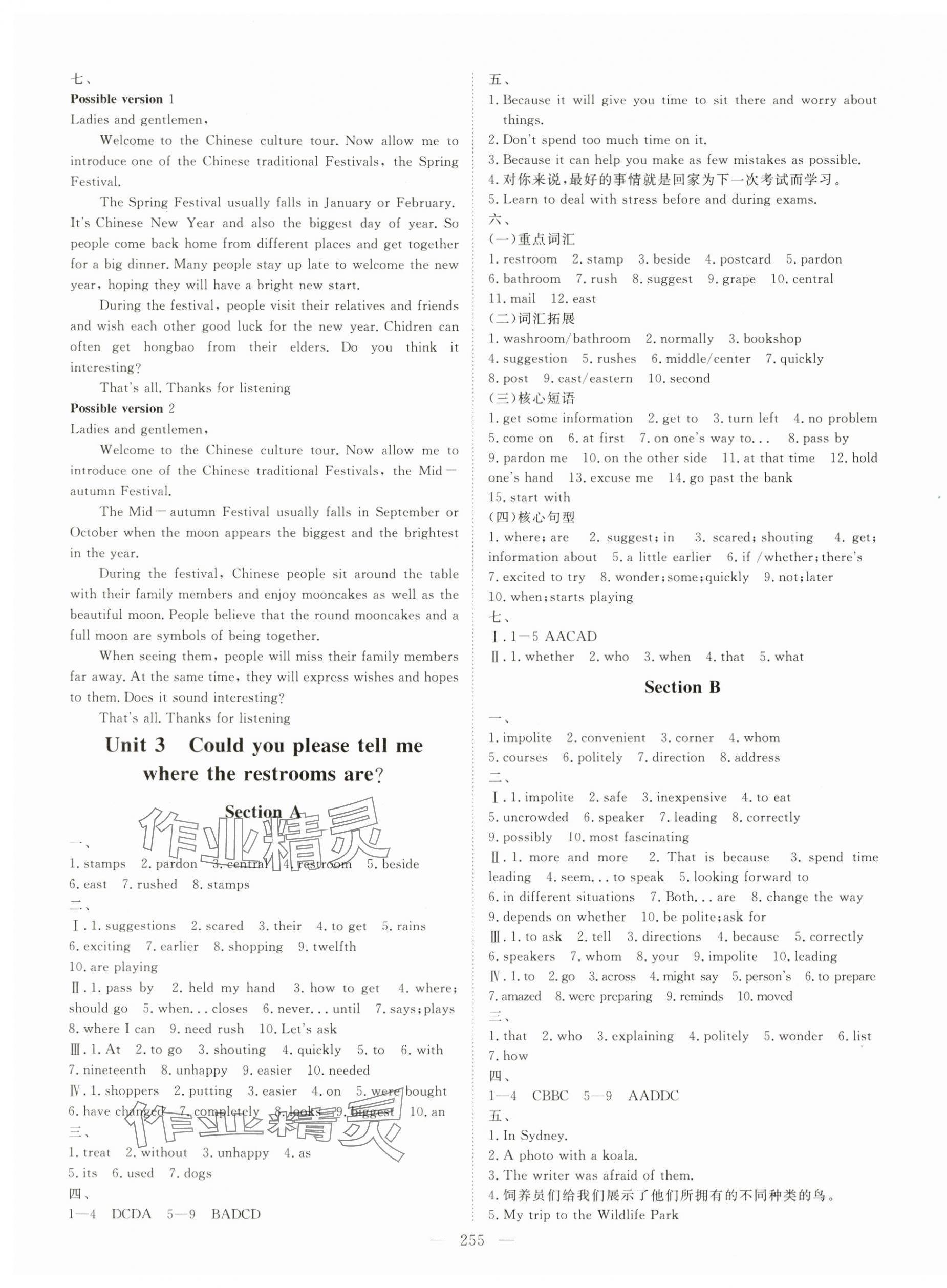 2024年練考風向標九年級英語全一冊人教版濟寧專版 參考答案第3頁