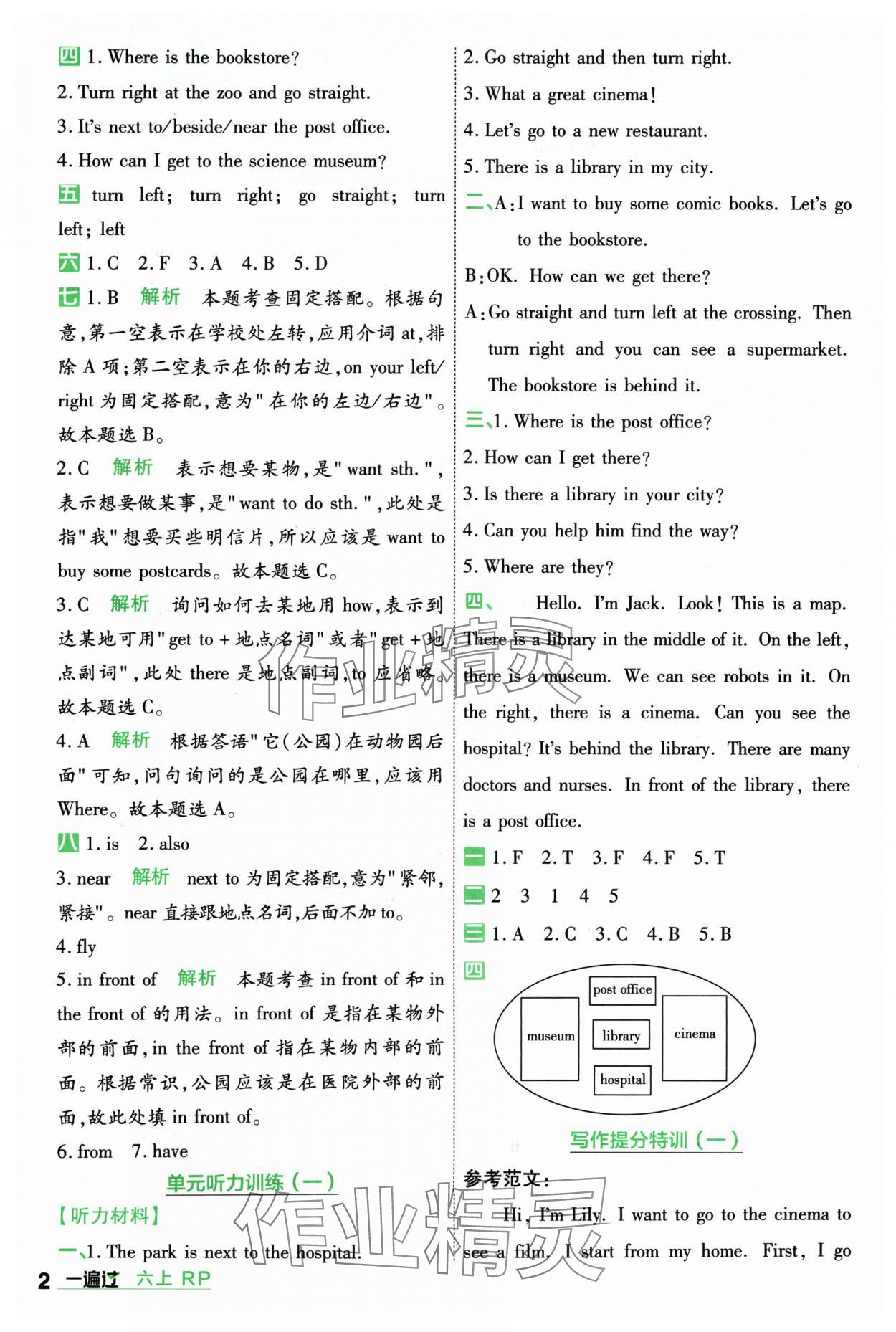 2024年一遍過(guò)六年級(jí)英語(yǔ)上冊(cè)人教版 參考答案第2頁(yè)