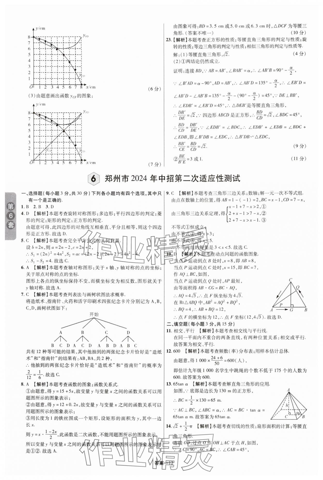 2025年領揚中考卷數(shù)學河南專版 參考答案第11頁