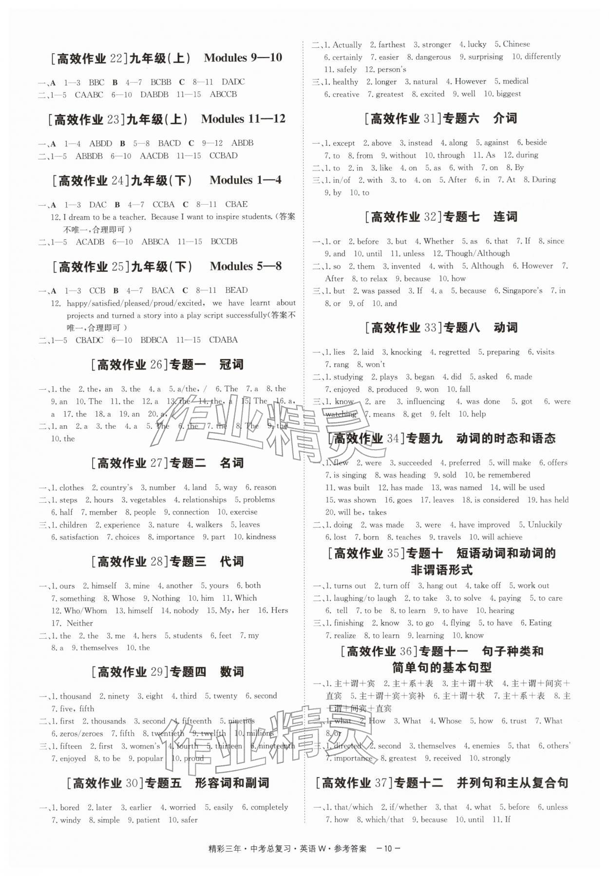 2026年精彩三年中考英語(yǔ)外研版&nbsp;第10頁(yè)