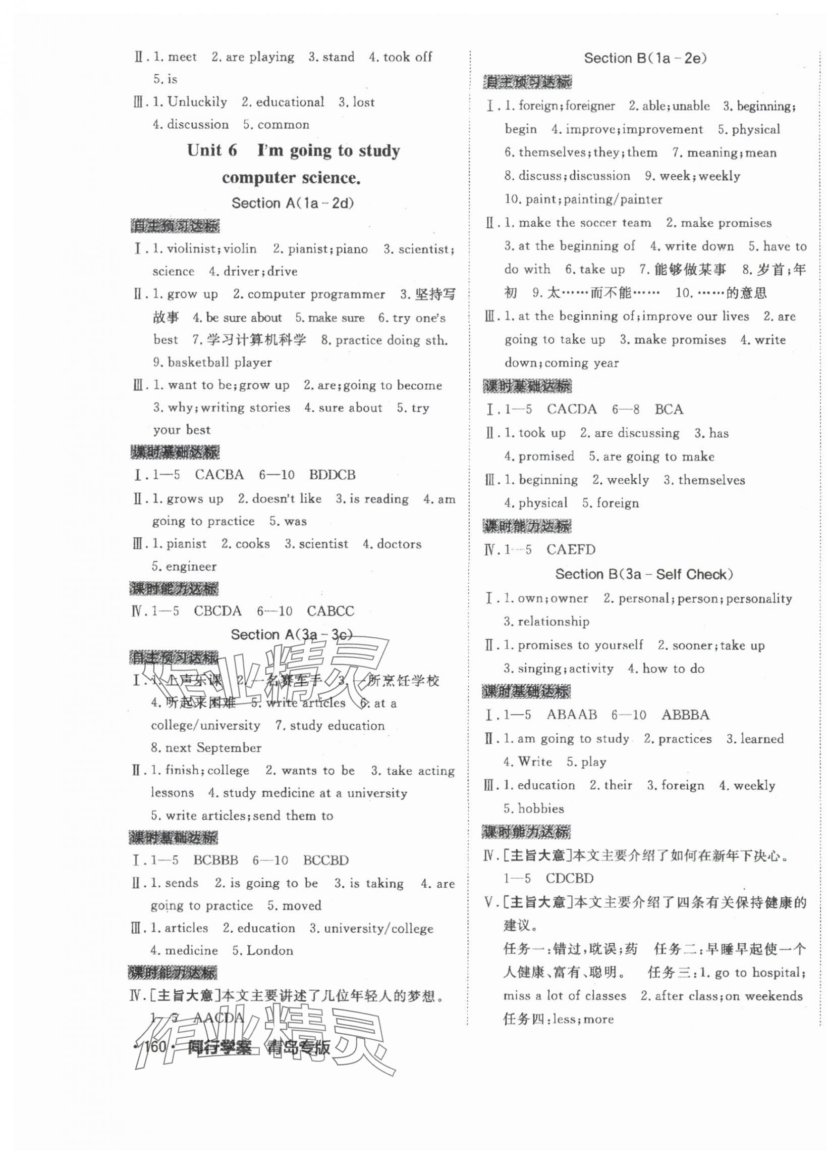 2024年同行學(xué)案學(xué)練測(cè)八年級(jí)英語(yǔ)上冊(cè)人教版青島專版 第7頁(yè)