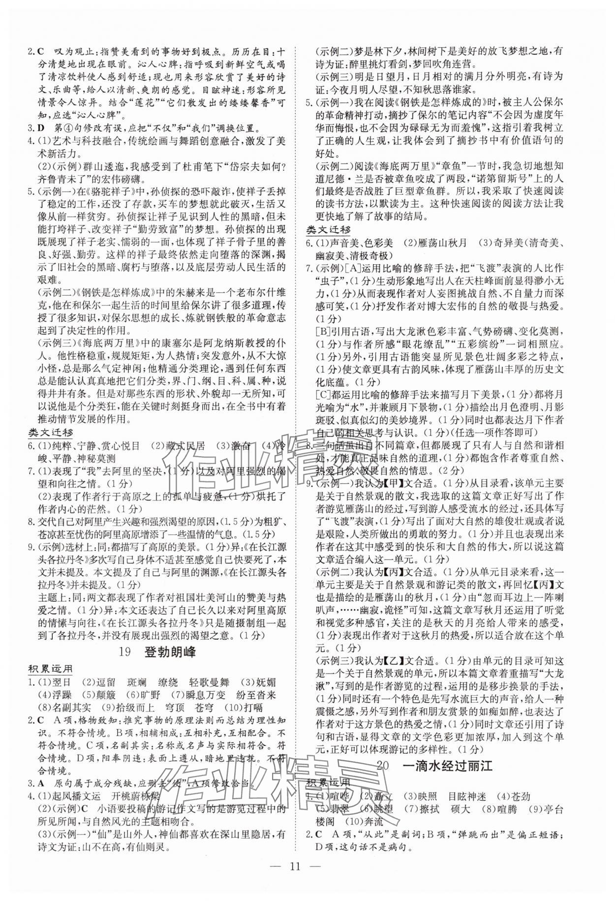 2025年初中同步學(xué)習(xí)導(dǎo)與練核心素養(yǎng)提升八年級語文下冊人教版廣東專版 第11頁