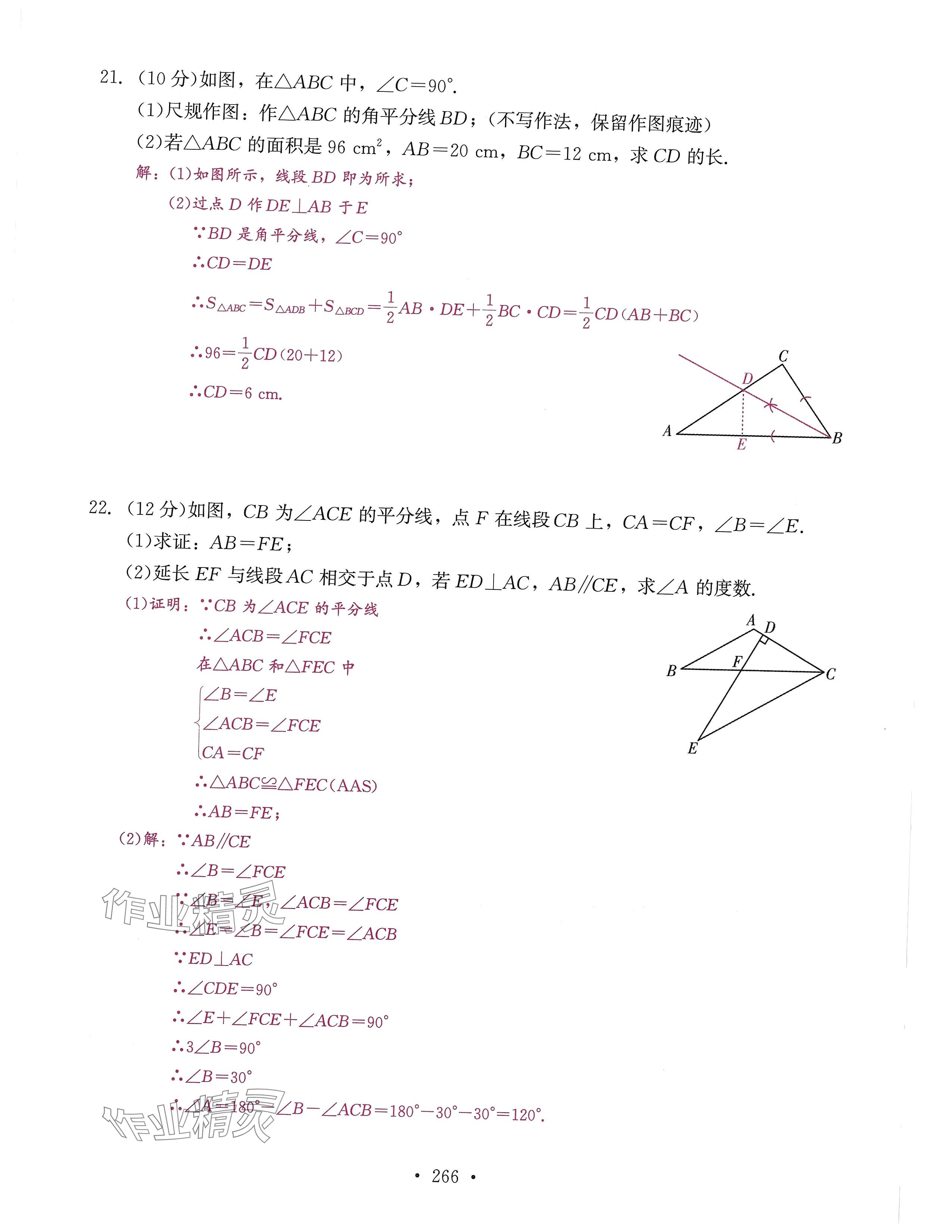 2024年活页过关练习西安出版社八年级数学上册人教版 第10页