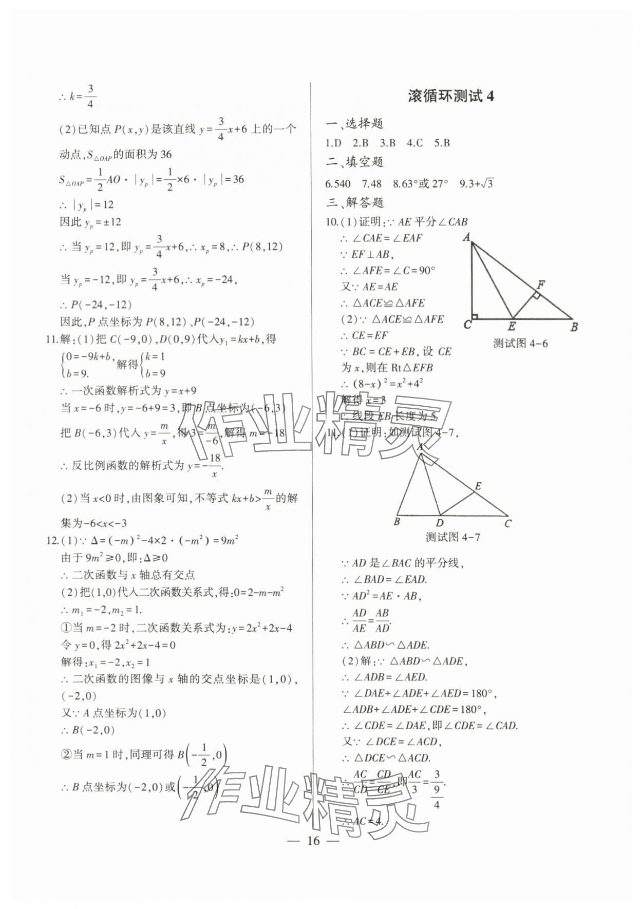 2024年三段六步專題設(shè)計(jì)數(shù)學(xué)&nbsp;參考答案第16頁(yè)