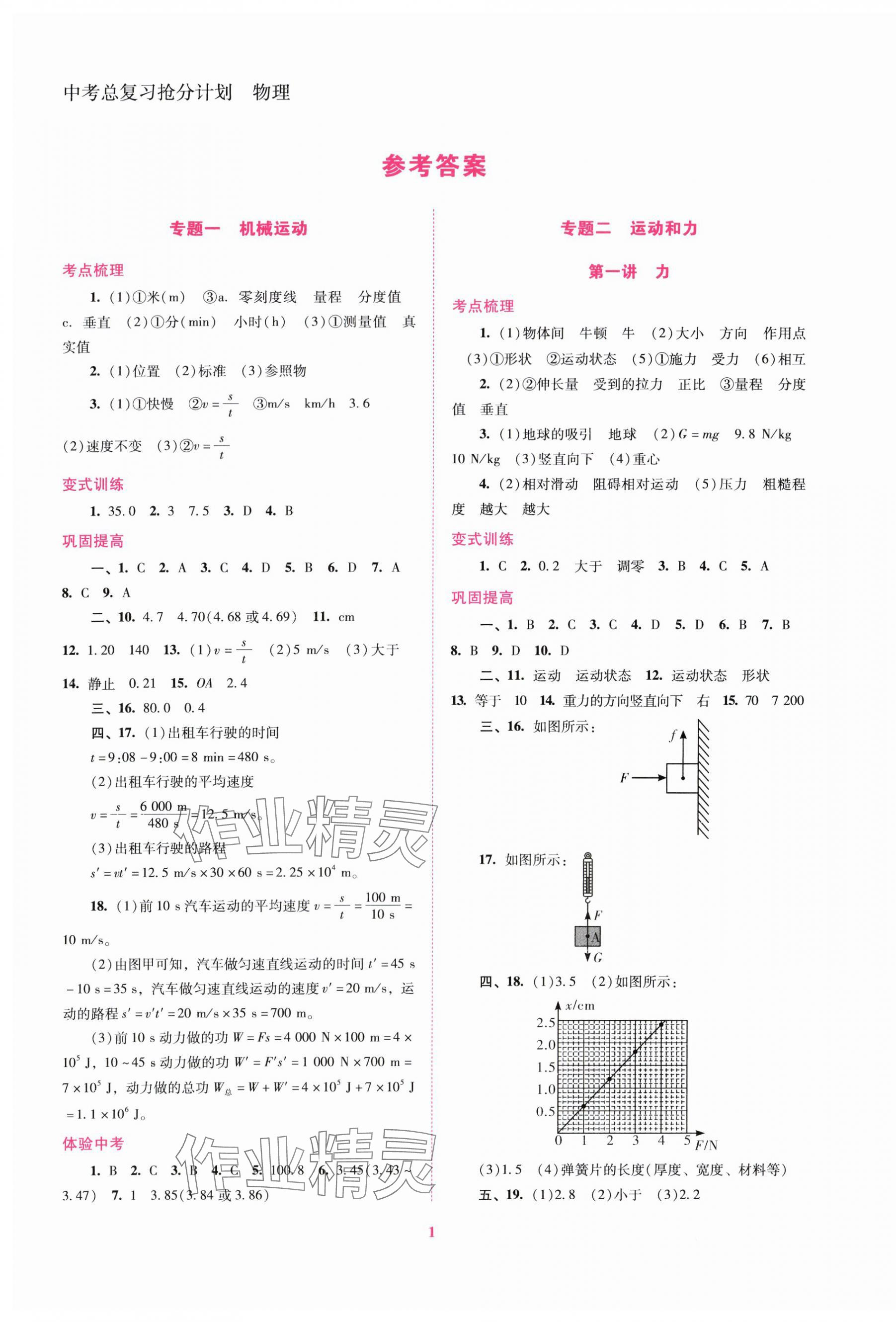 2024年中考總復(fù)習(xí)搶分計劃物理 第1頁