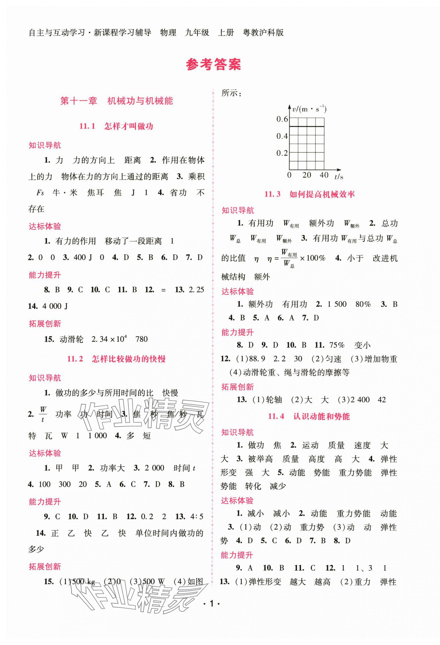 2024年新課程學(xué)習(xí)輔導(dǎo)九年級(jí)物理上冊(cè)滬粵版 第1頁(yè)