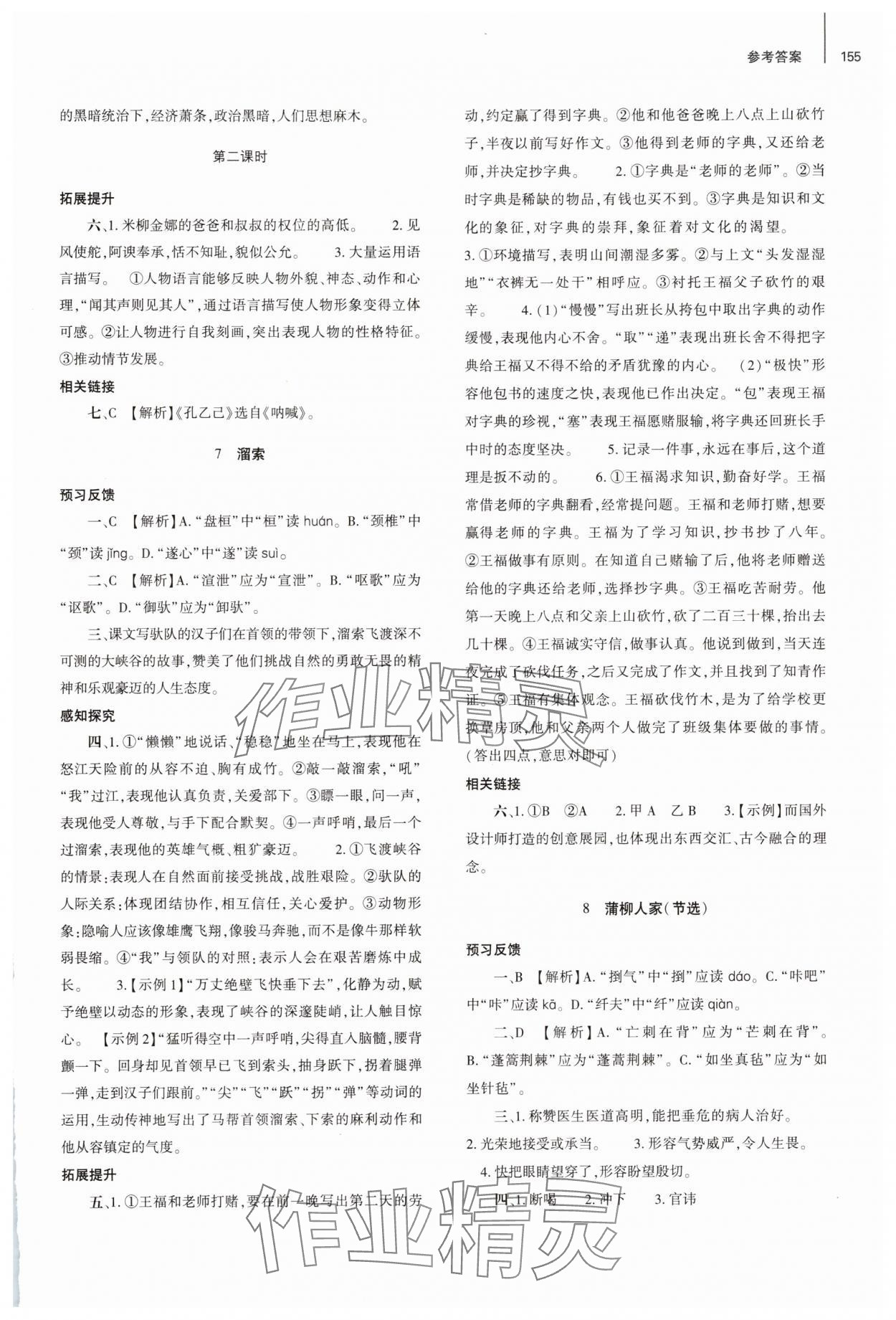 2025年同步練習(xí)冊(cè)大象出版社九年級(jí)語文下冊(cè)人教版 參考答案第4頁
