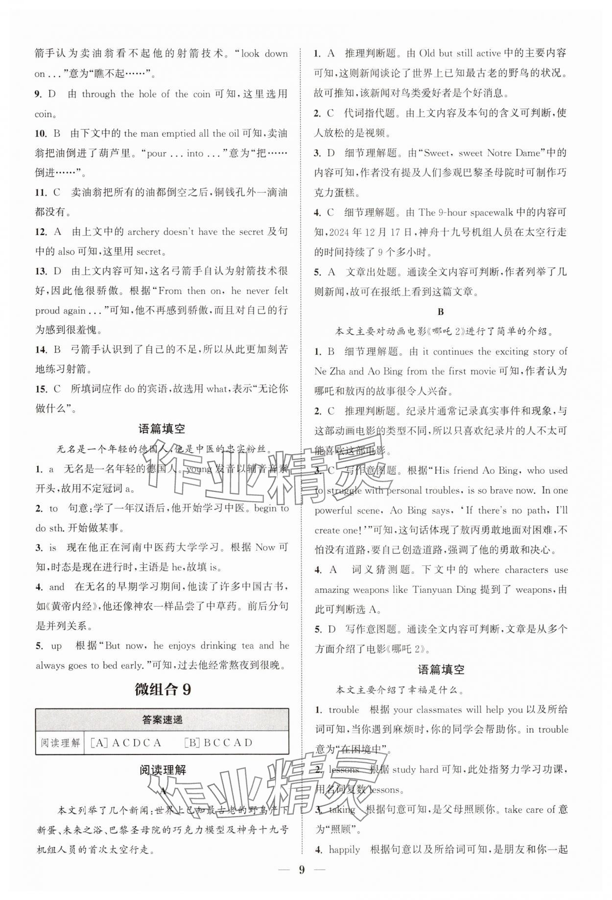 2025年通城學(xué)典組合訓(xùn)練英語通用版河南專版 第9頁