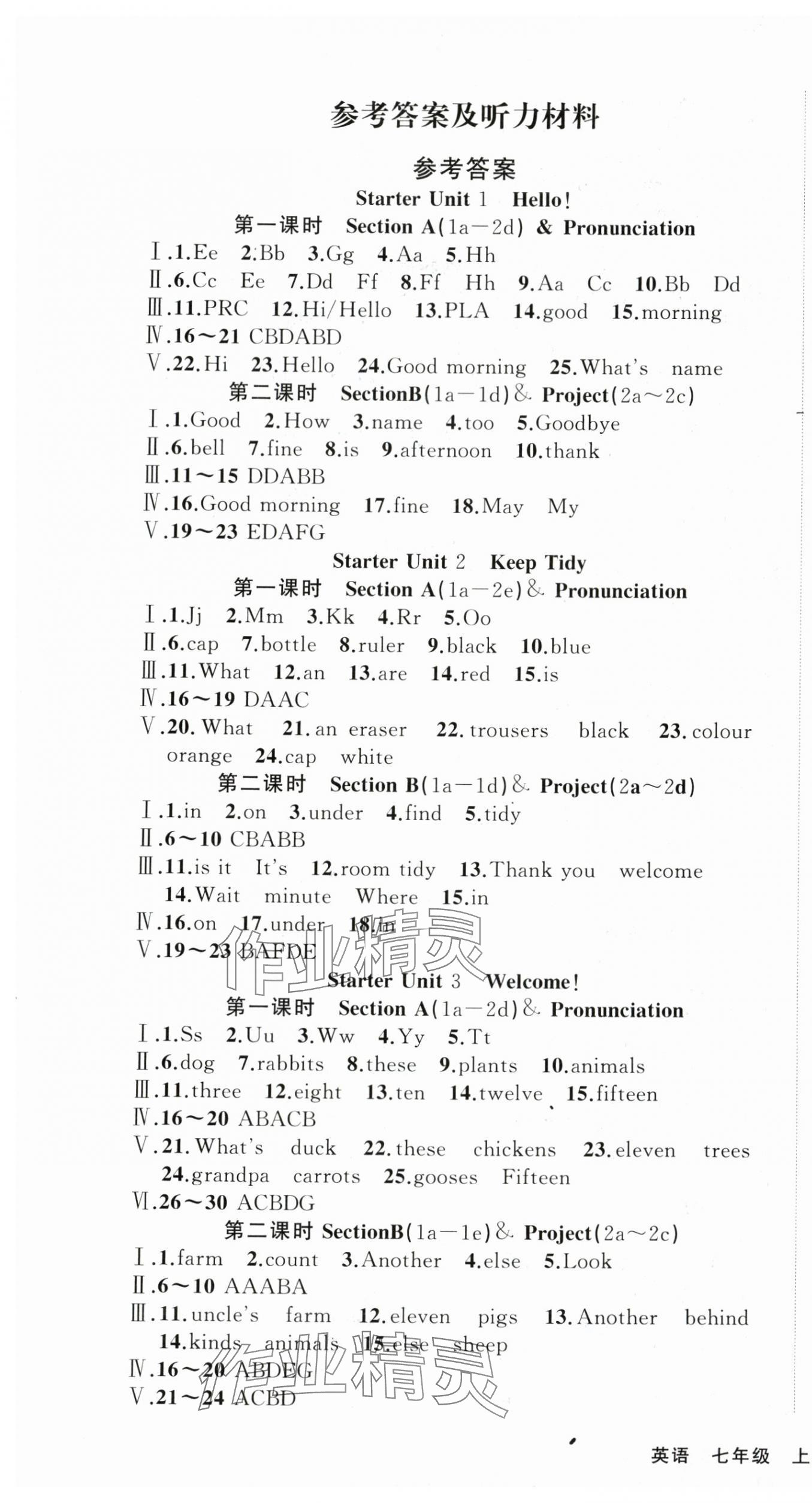 2025年随堂1加1导练七年级英语上册人教版 第1页