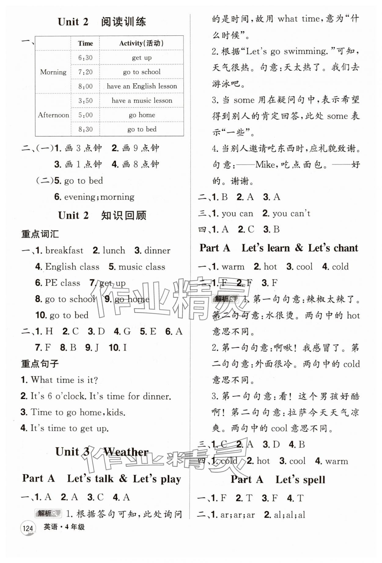 2025年龍門之星四年級英語下冊人教版 參考答案第4頁
