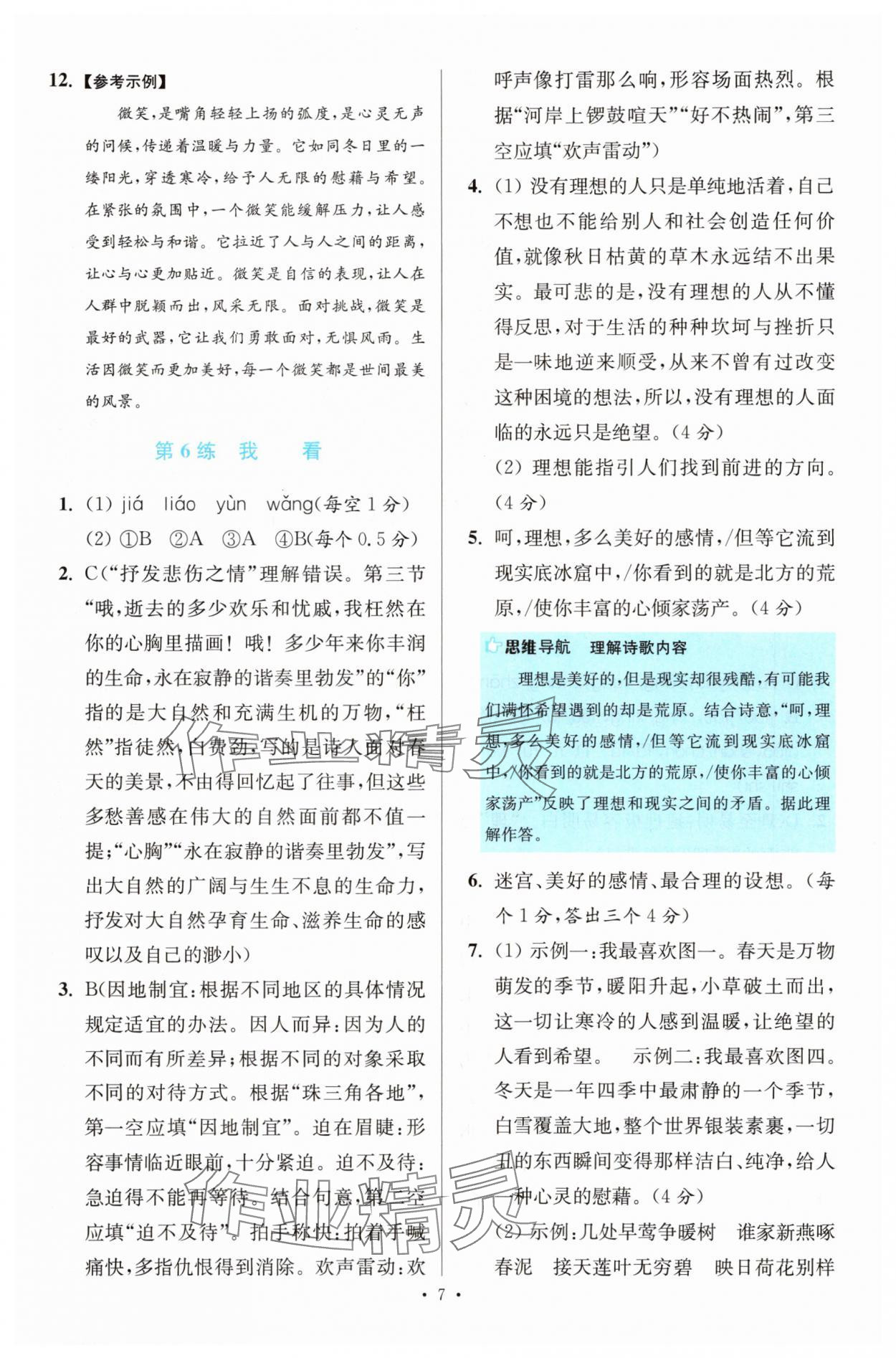 2025年初中语文小题狂做提优版九年级人教版 第7页