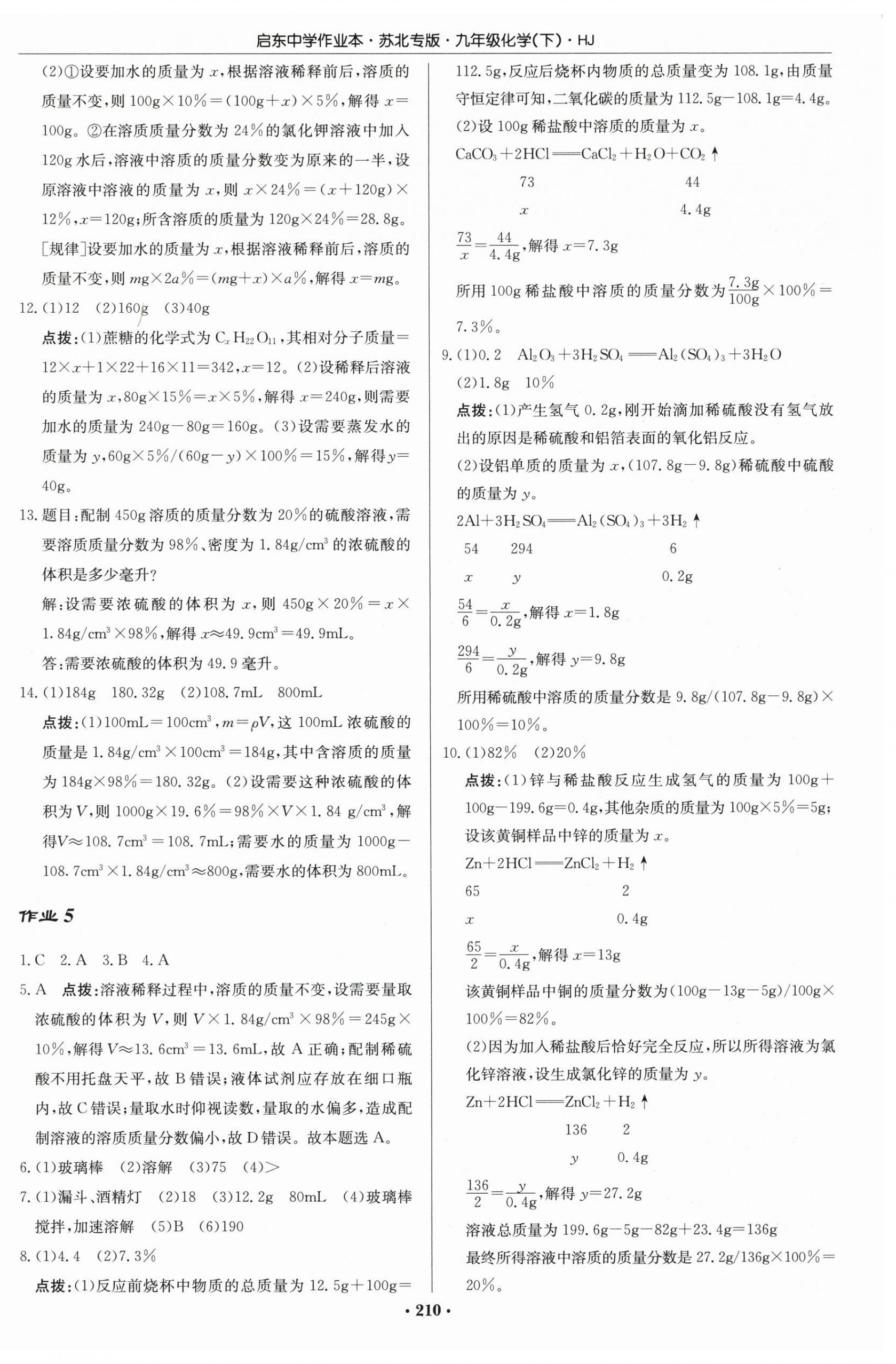 2026年启东中学作业本九年级化学下册沪教版苏北专版 第4页