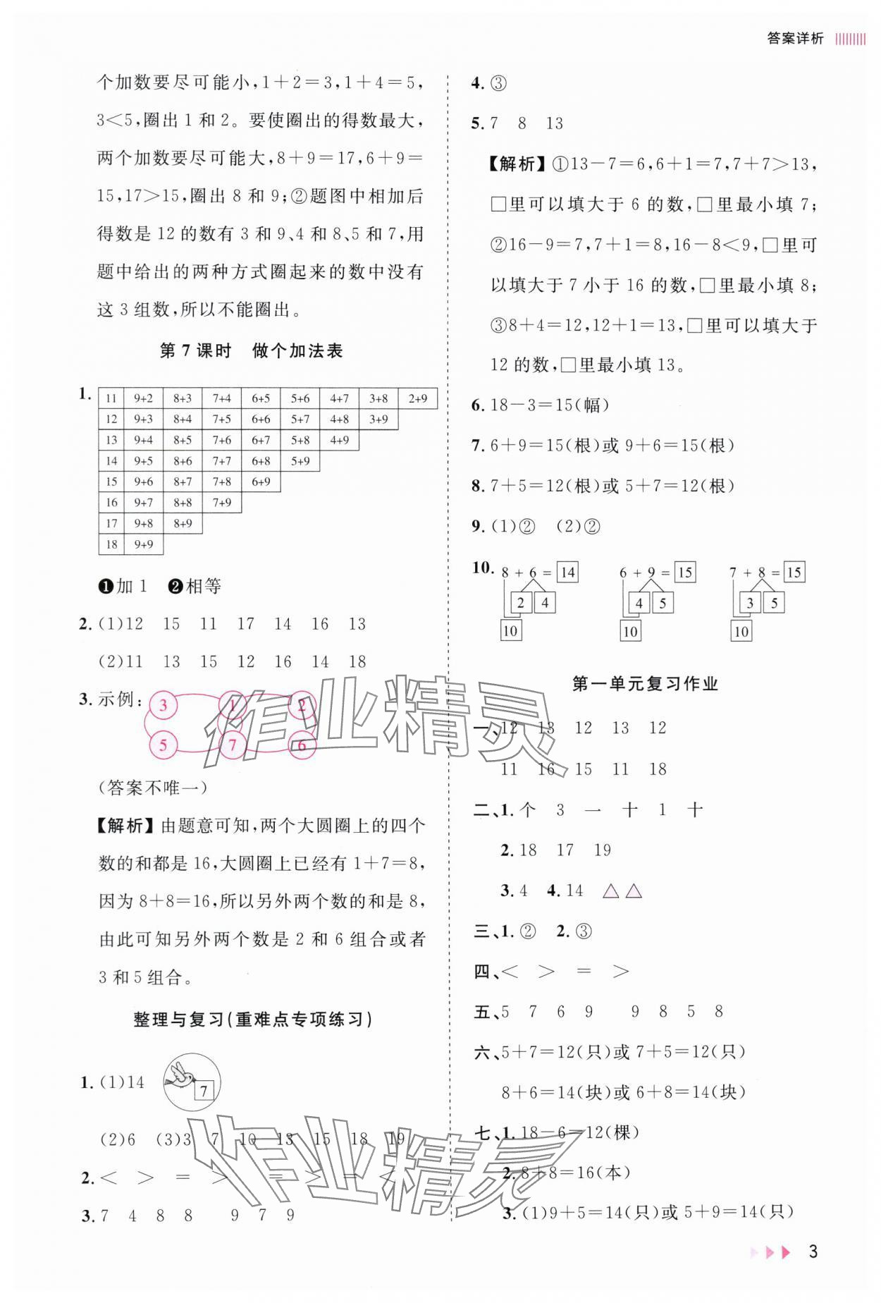 2025年訓練達人一年級數學下冊北師大版 參考答案第3頁
