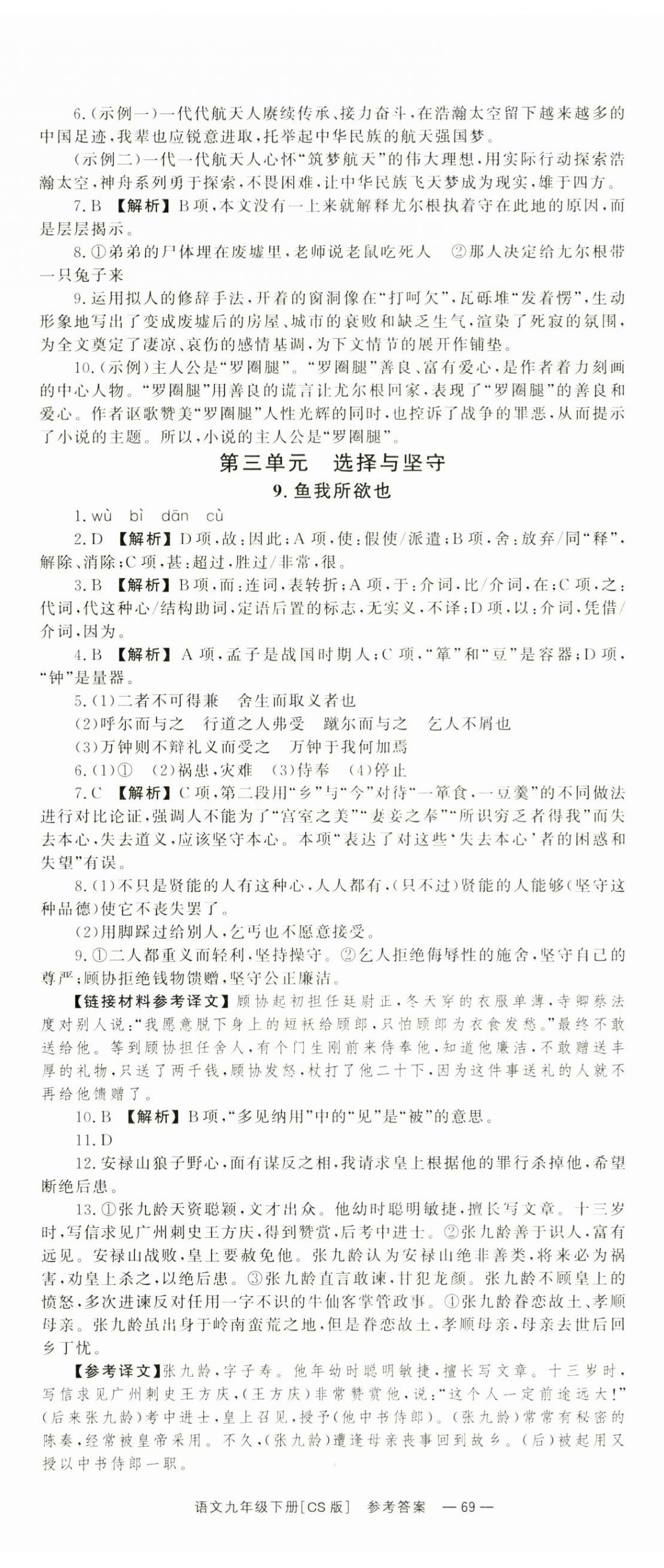 2025年全效學(xué)習(xí)同步學(xué)練測(cè)九年級(jí)語(yǔ)文下冊(cè)人教版 第5頁(yè)