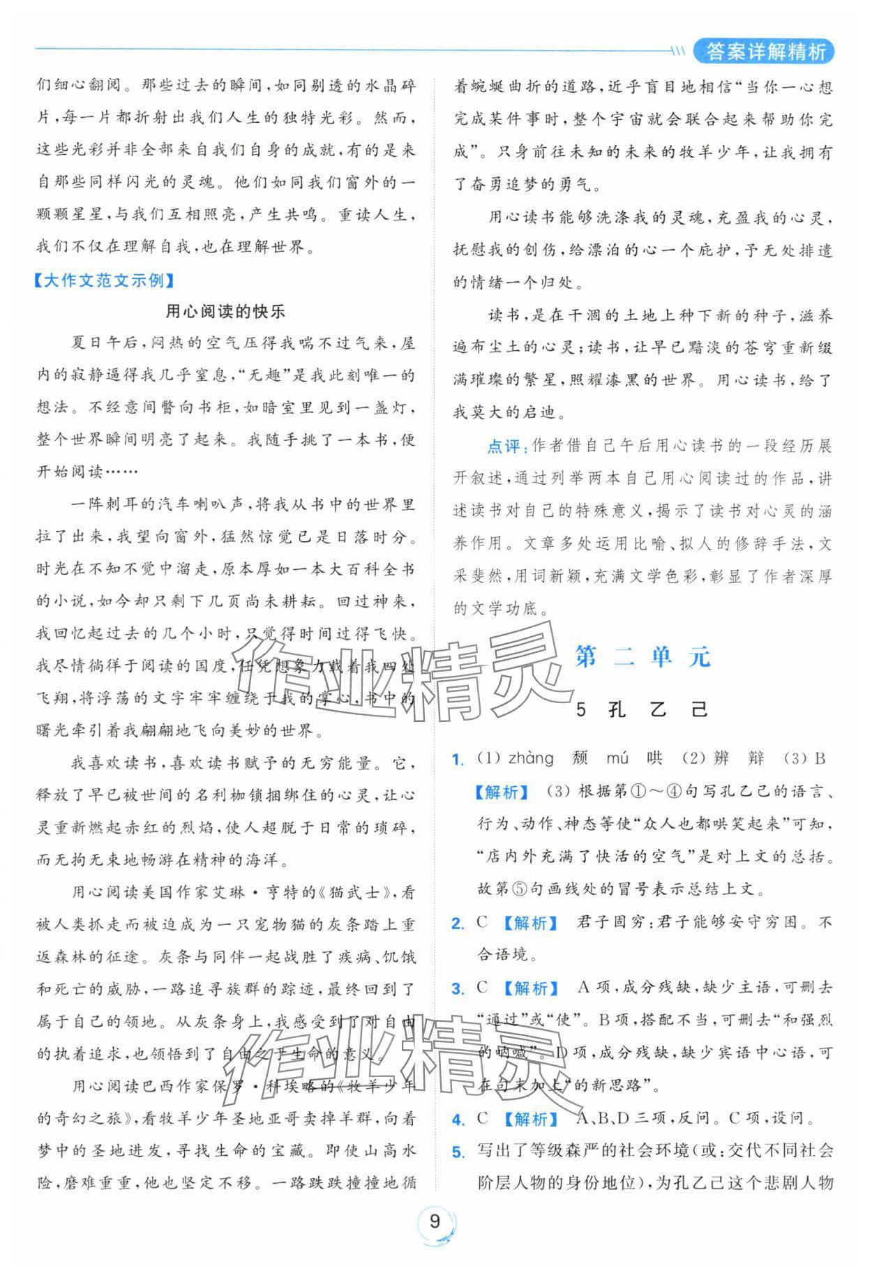 2024年亮點(diǎn)給力全優(yōu)練霸九年級(jí)語(yǔ)文下冊(cè)人教版 第9頁(yè)