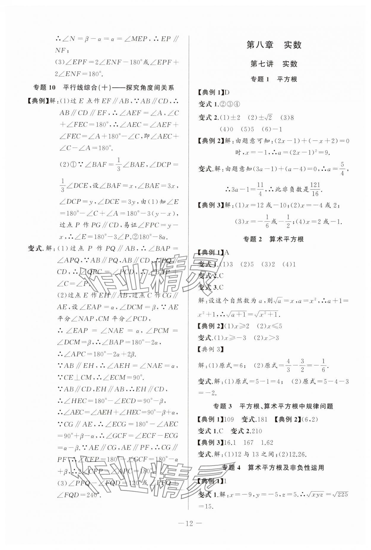 2025年新课堂新观察培优讲练七年级数学下册人教版 第12页