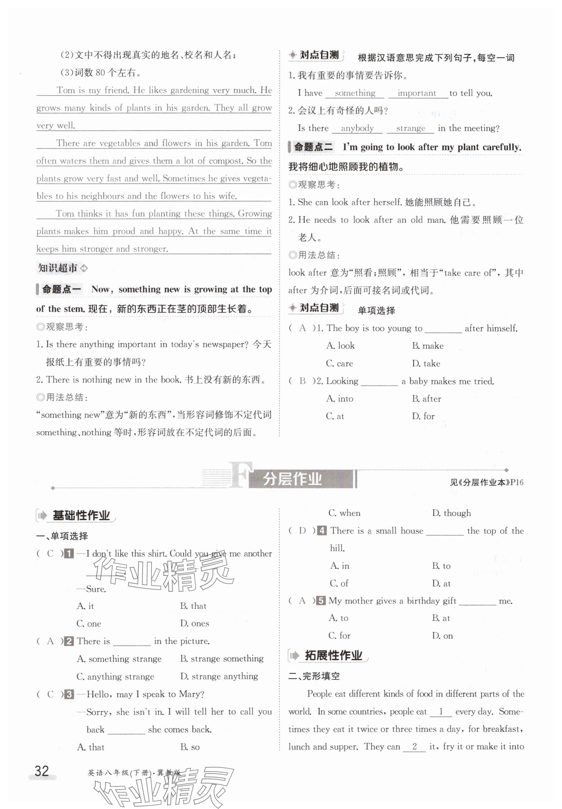 2024年金太阳导学案八年级英语下册冀教版 参考答案第32页