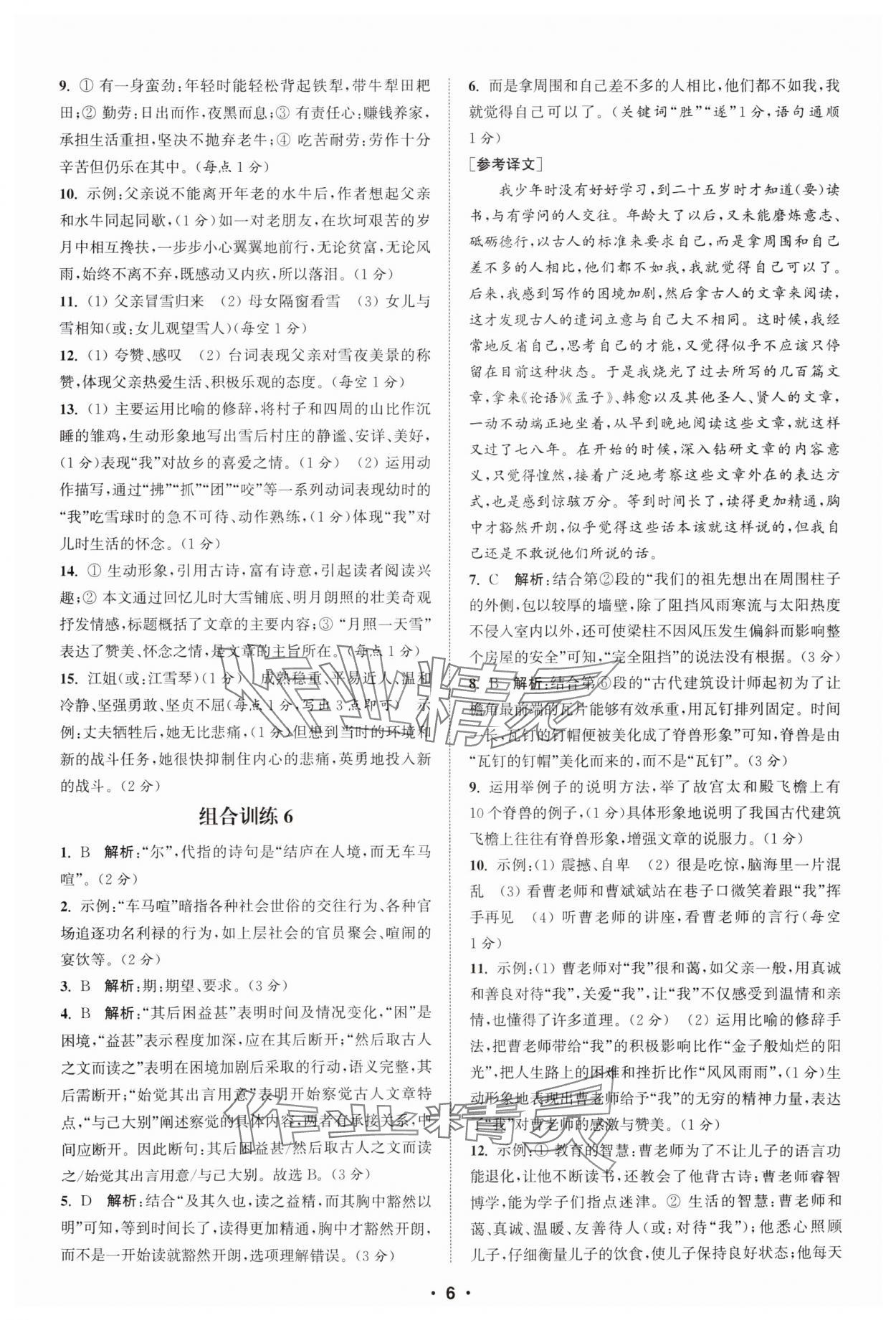 2025年通城學(xué)典組合訓(xùn)練八年級(jí)語文全一冊(cè)人教版湖北專版 第6頁