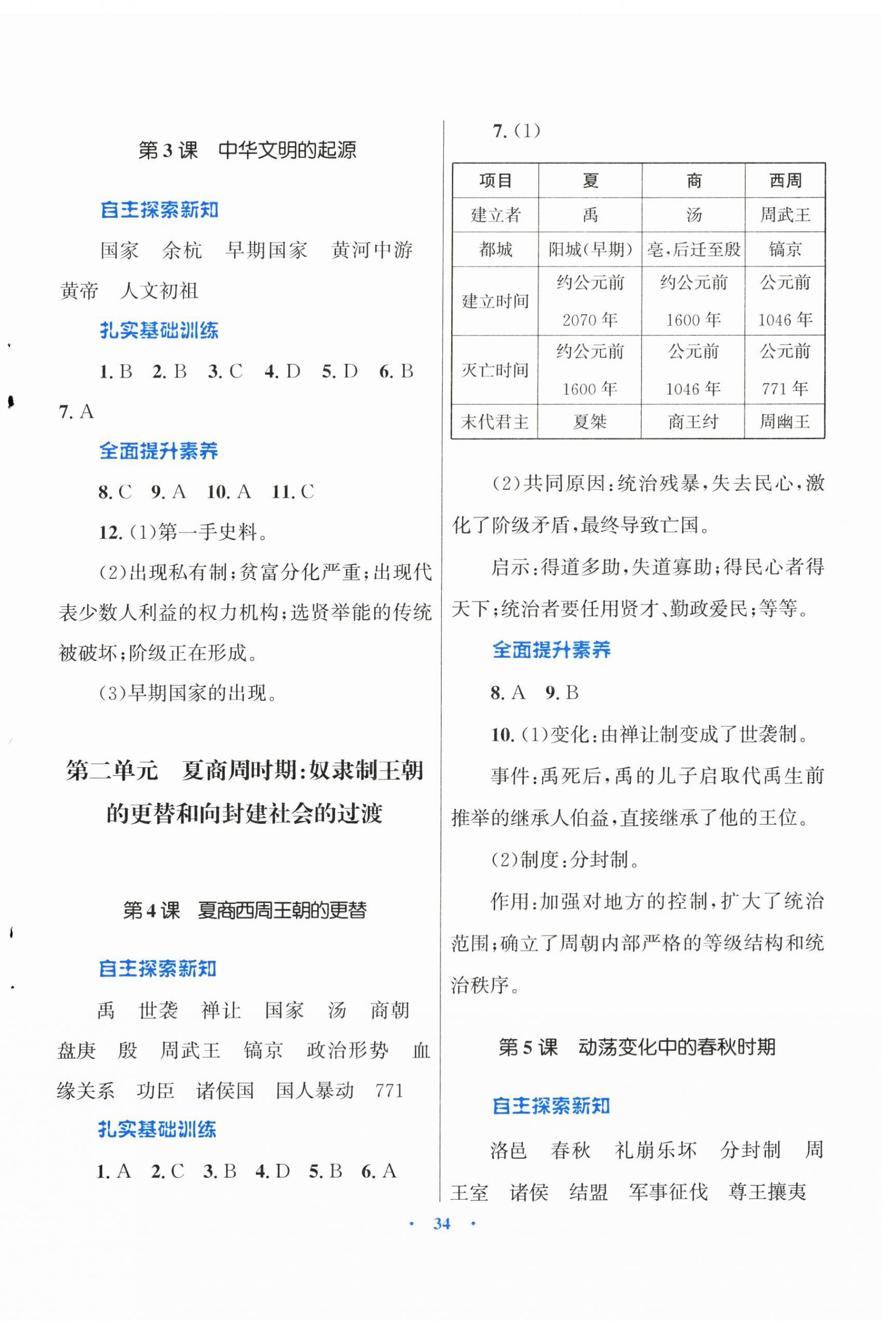 2025年初中同步测控优化设计课堂精练七年级中国历史上册人教版福建专版 第2页