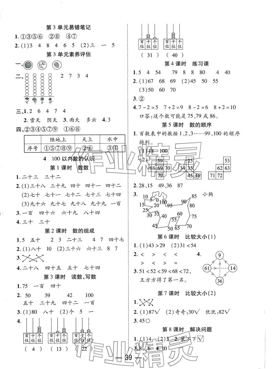 2024年尚学生香英才天天练一年级数学下册人教版&nbsp;第3页