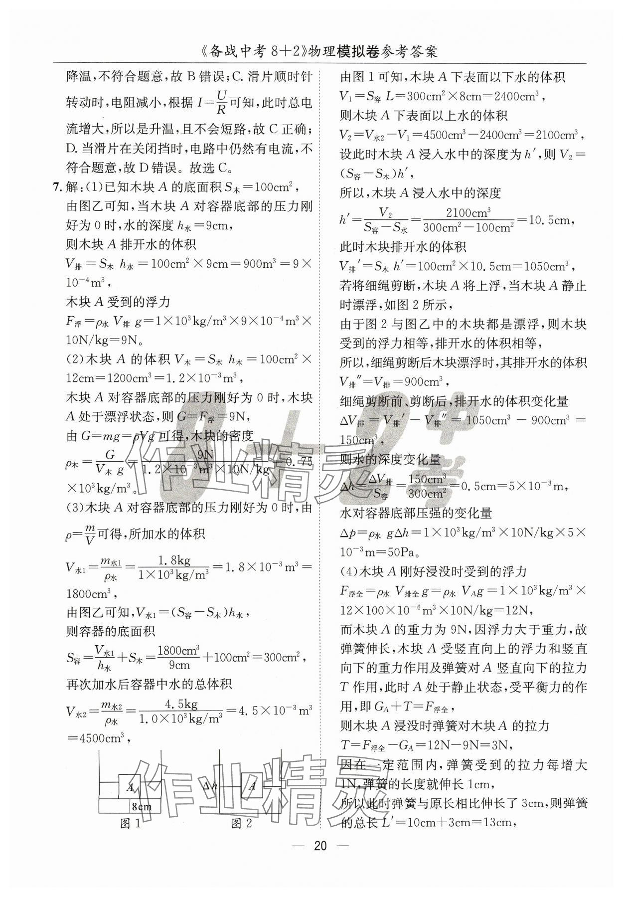 2024年中考密卷8+2物理&nbsp;第20页