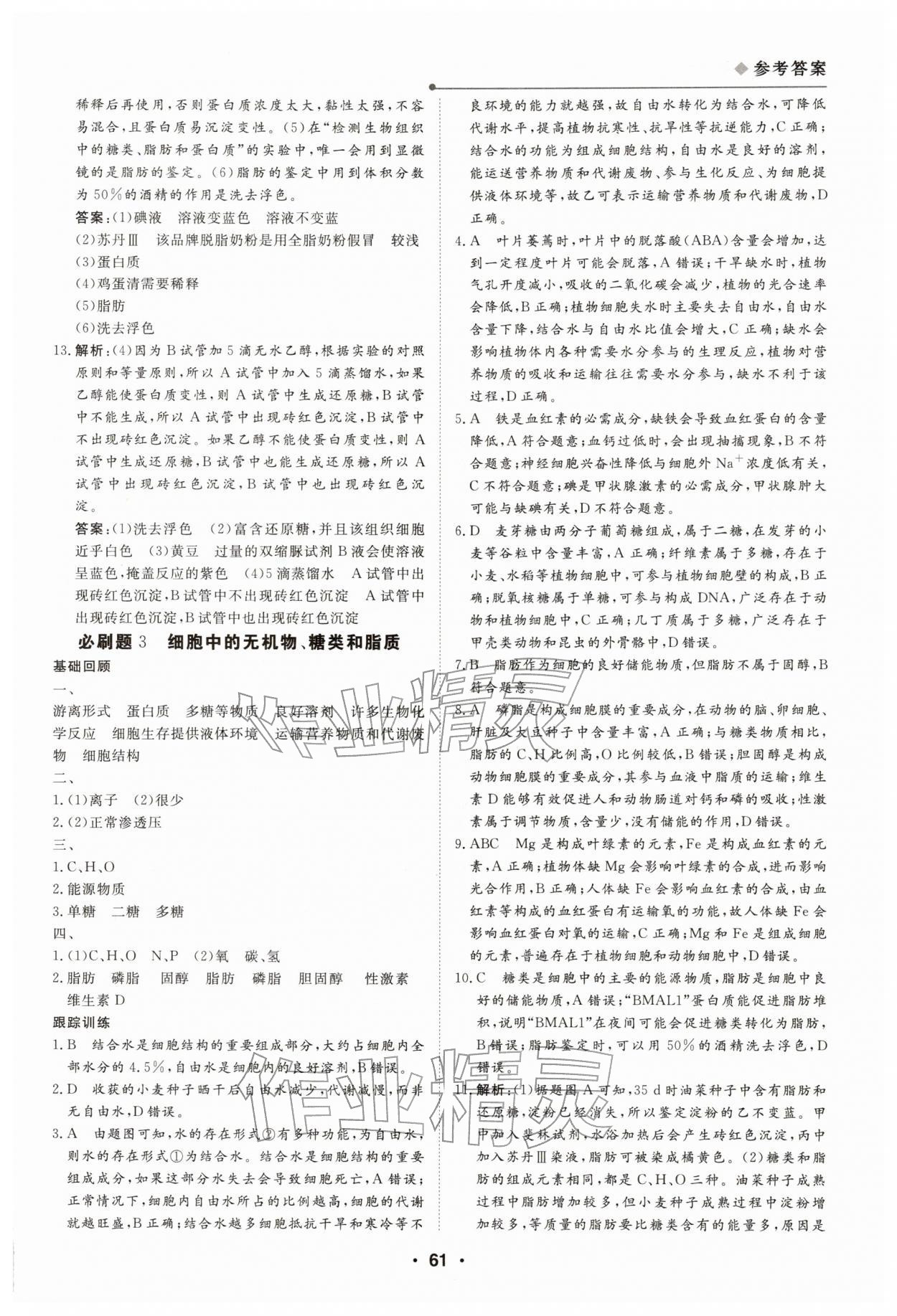 2026年高中假日必刷题高一生物&nbsp;第3页