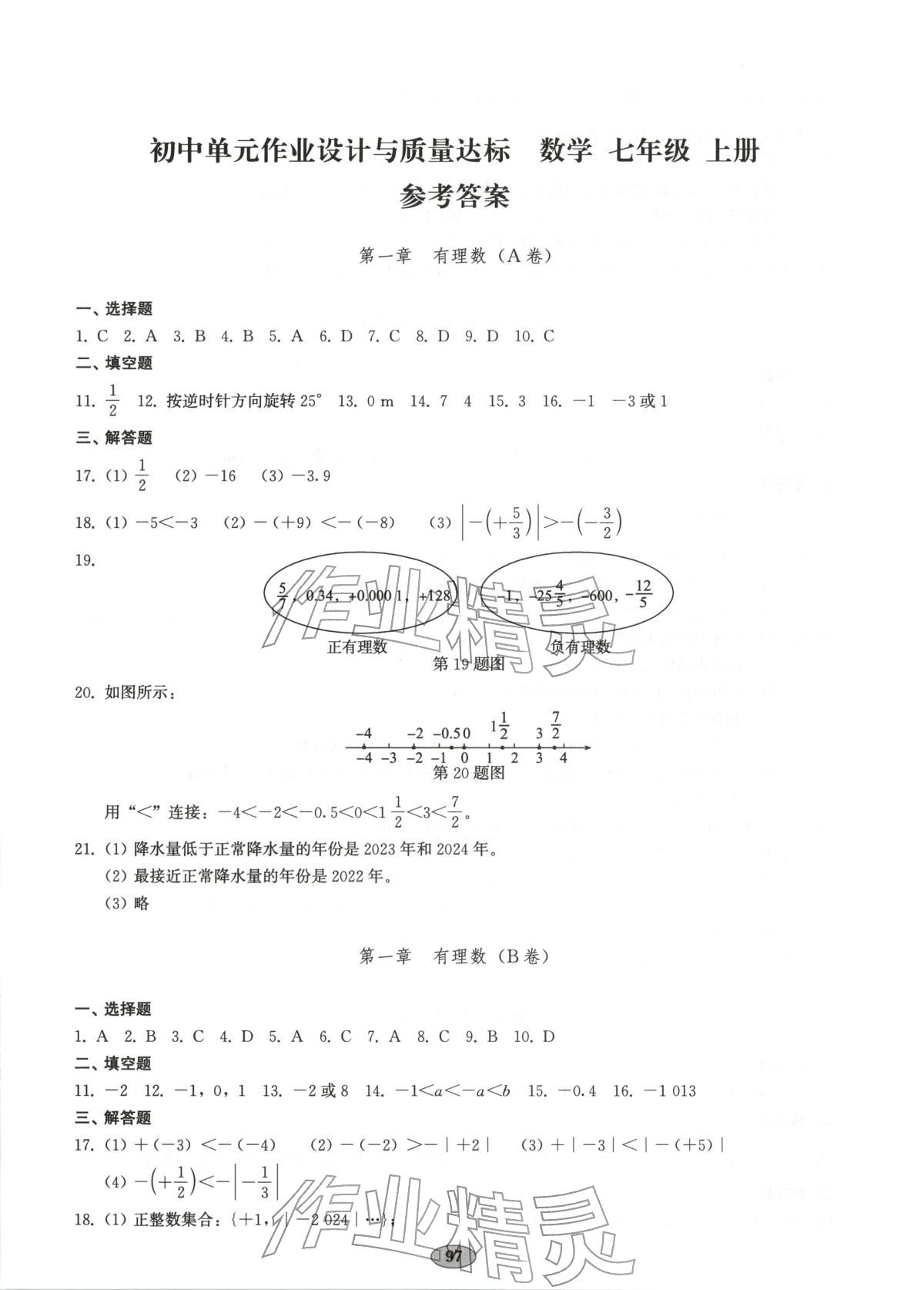 2025年单元质量达标七年级数学上册人教版 第1页