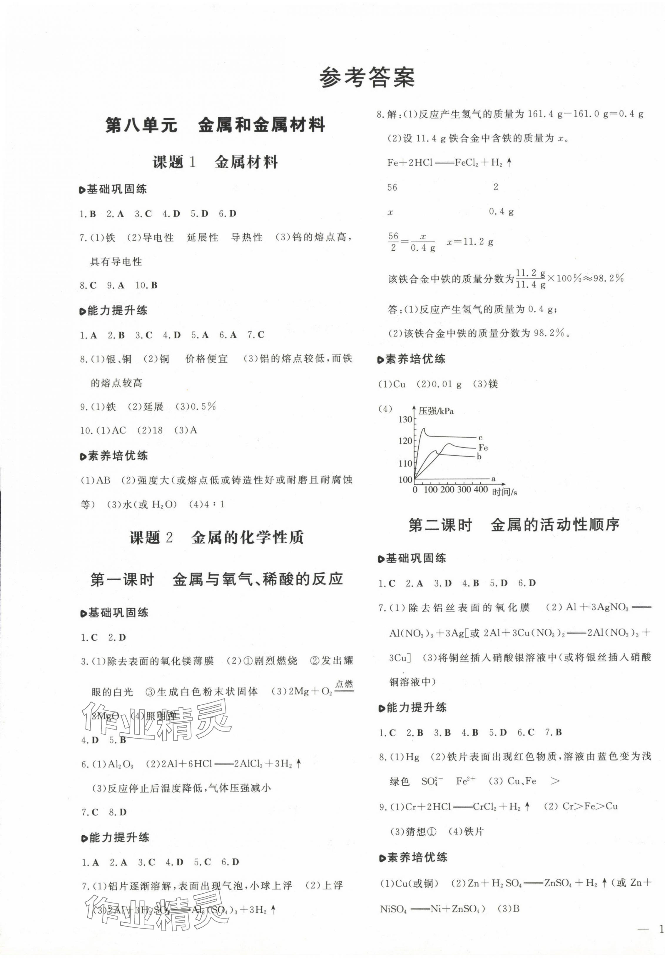 2025年練案九年級(jí)化學(xué)下冊(cè)人教版 第1頁(yè)