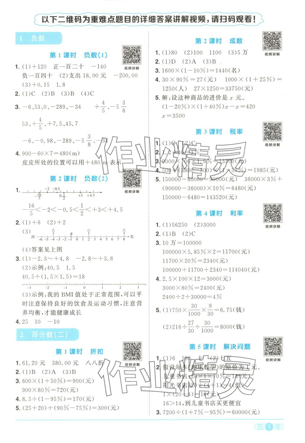 2025年阳光同学课时优化作业六年级数学下册人教版湖南专版 第1页