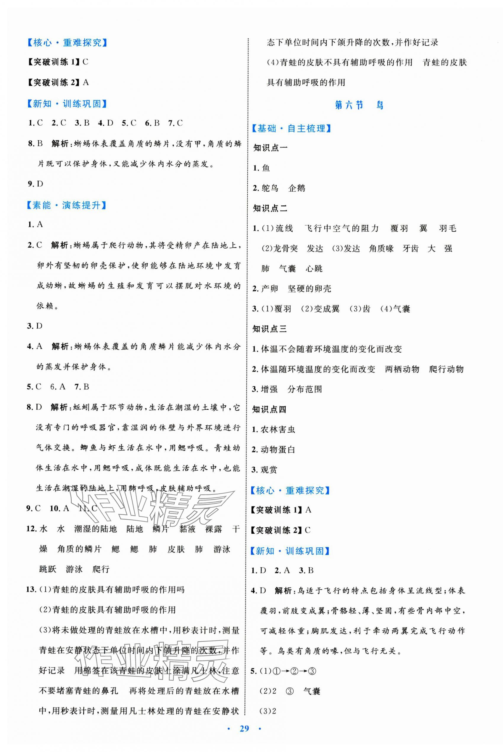 2023年同步學(xué)習(xí)目標(biāo)與檢測八年級生物上冊人教版 第5頁