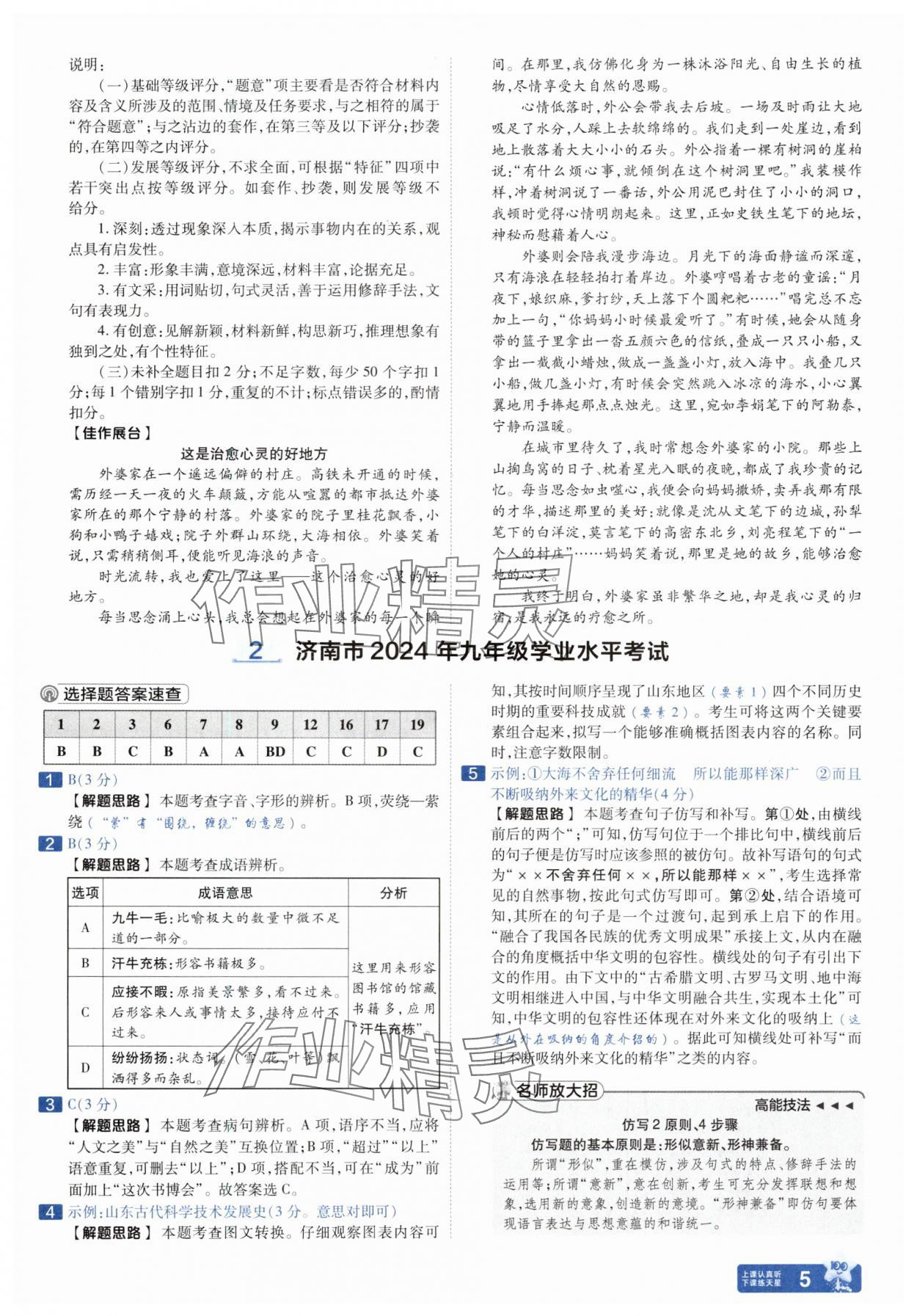 2025年金考卷中考45套匯編語文山東專版 參考答案第5頁