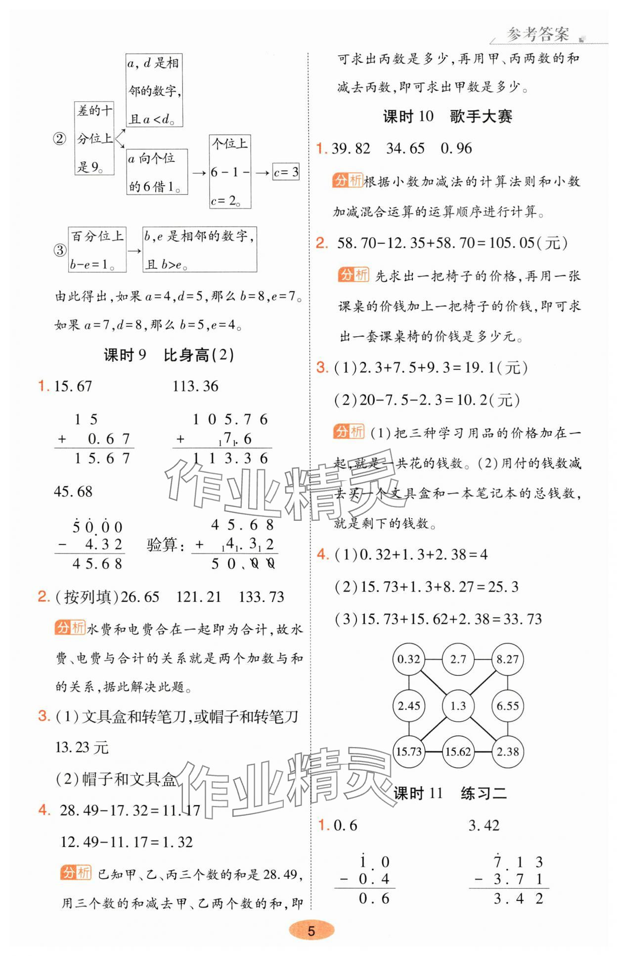2025年黃岡同步練一日一練四年級數學下冊北師大版 參考答案第5頁