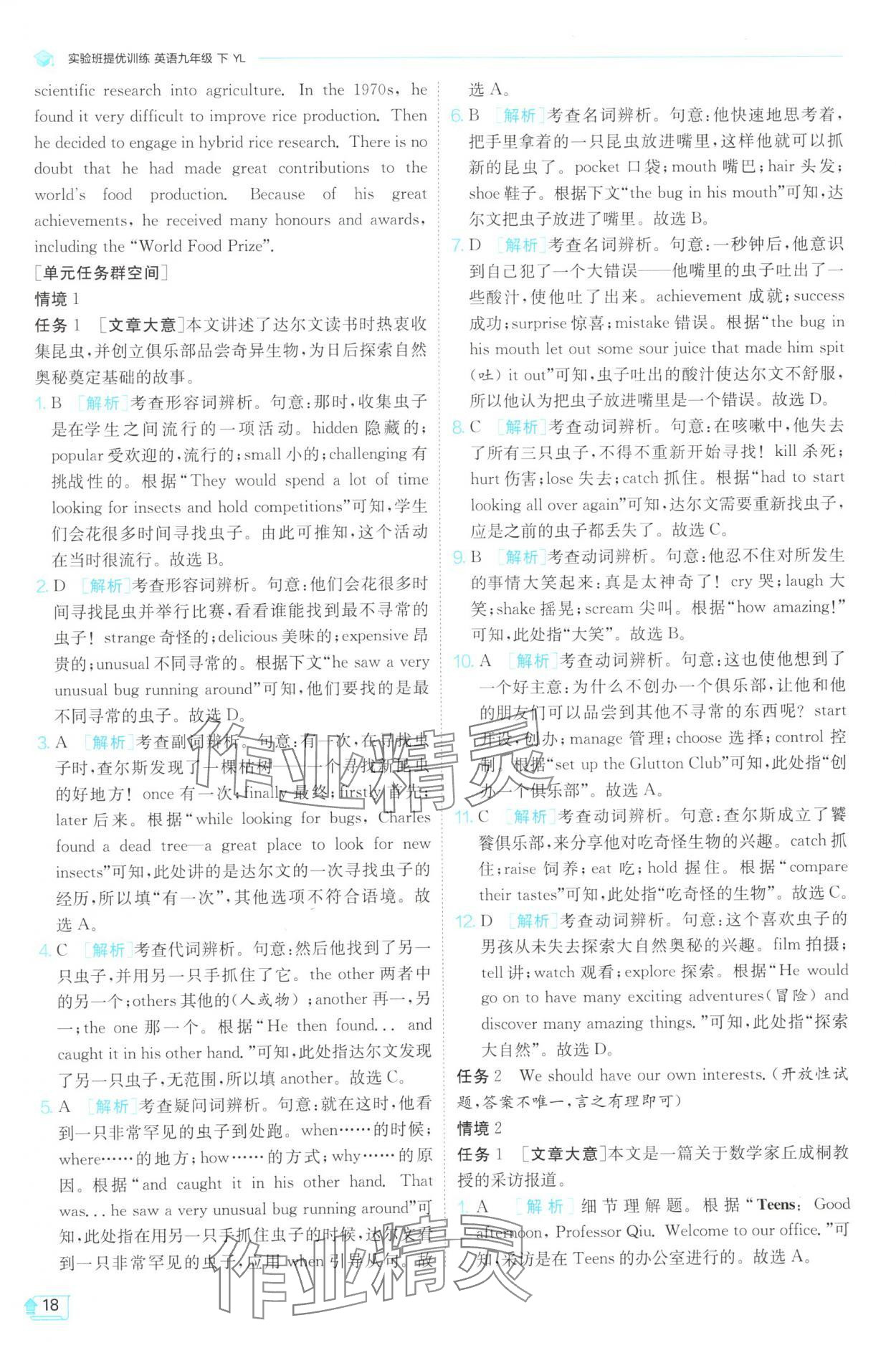 2025年實驗班提優(yōu)訓(xùn)練九年級英語下冊譯林版 第18頁