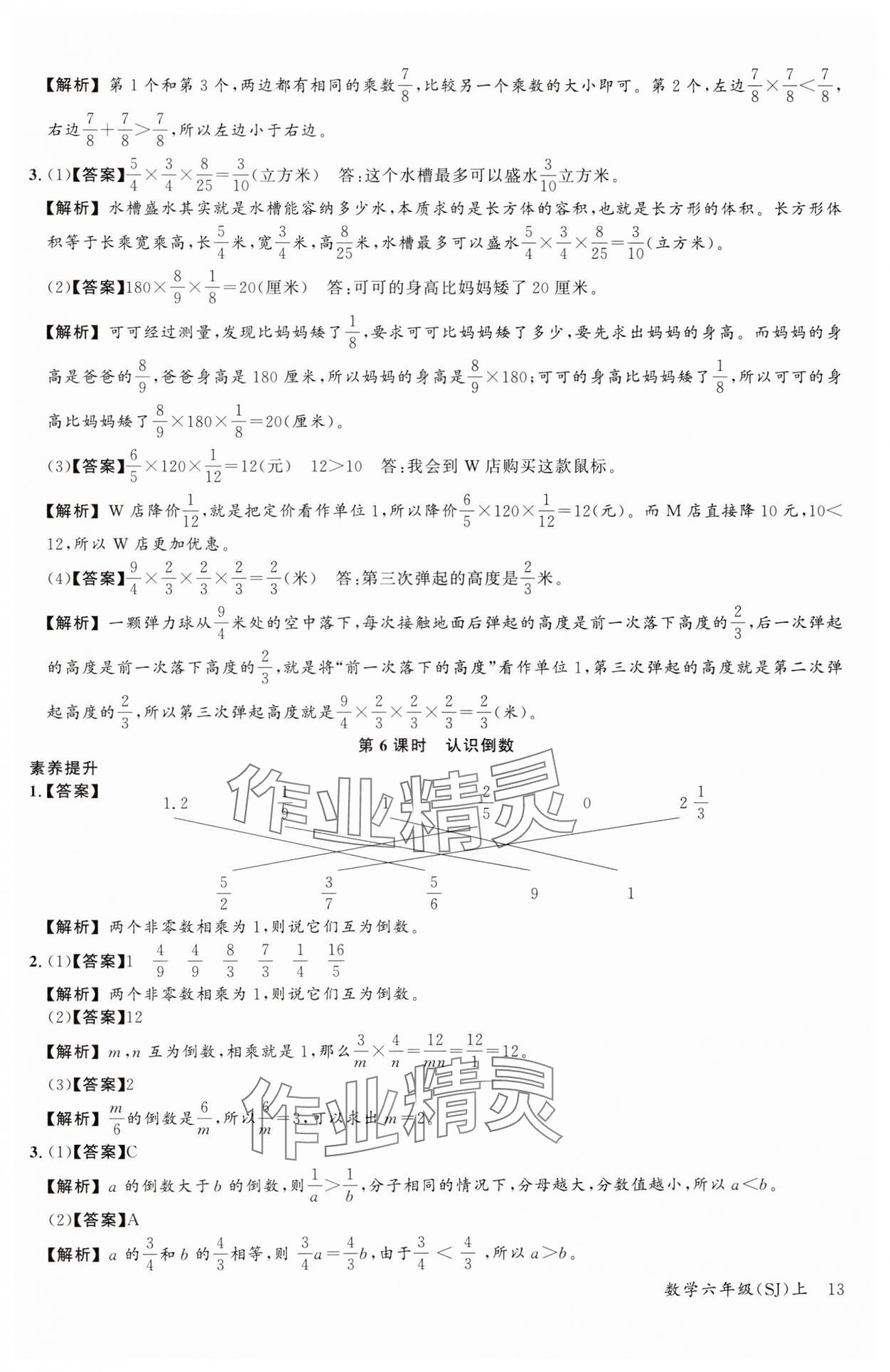 2024年素養(yǎng)天天練六年級(jí)數(shù)學(xué)上冊(cè)蘇教版 參考答案第13頁(yè)