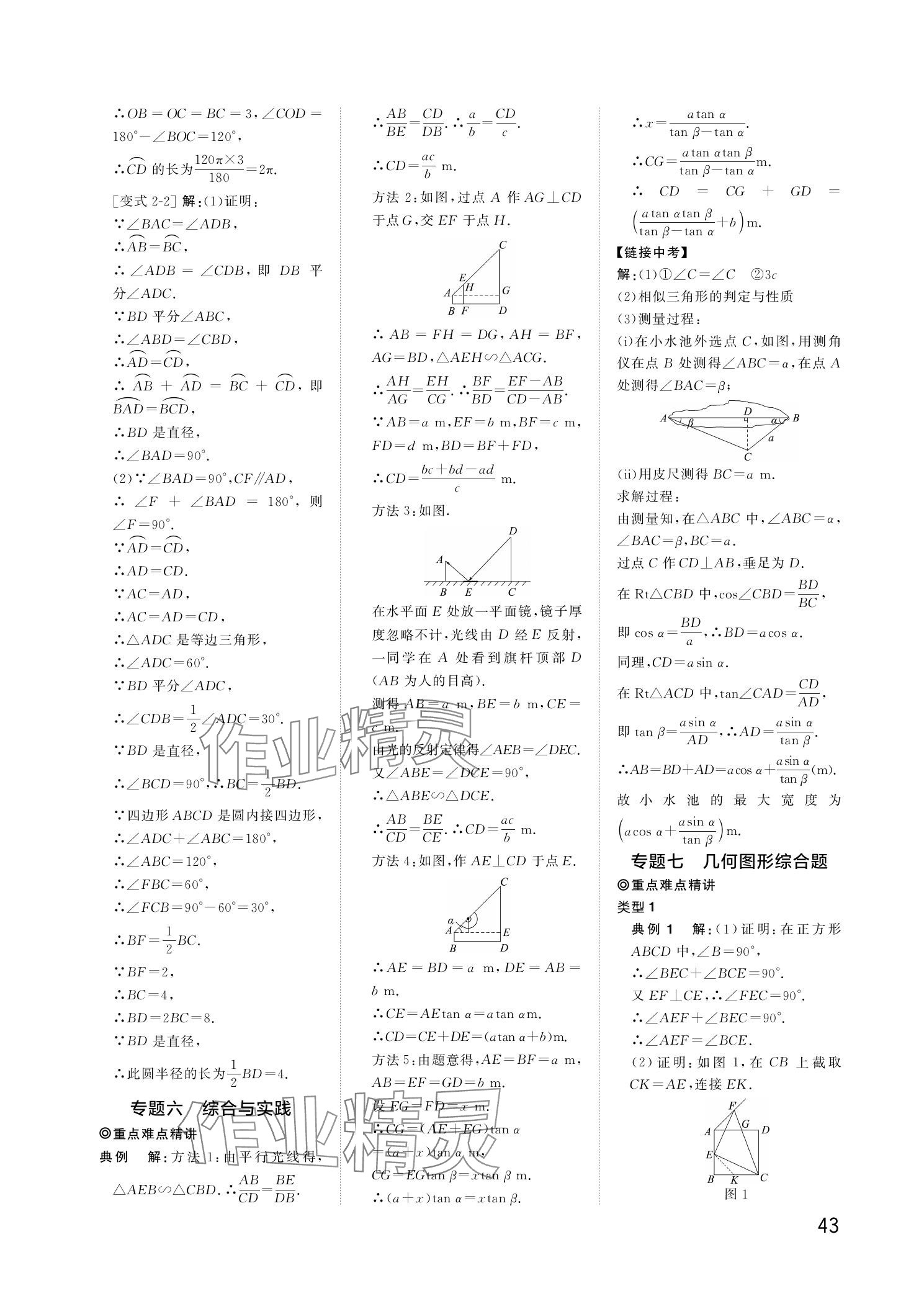 2024年陽光同學(xué)分層新中考數(shù)學(xué)福建專版 參考答案第43頁
