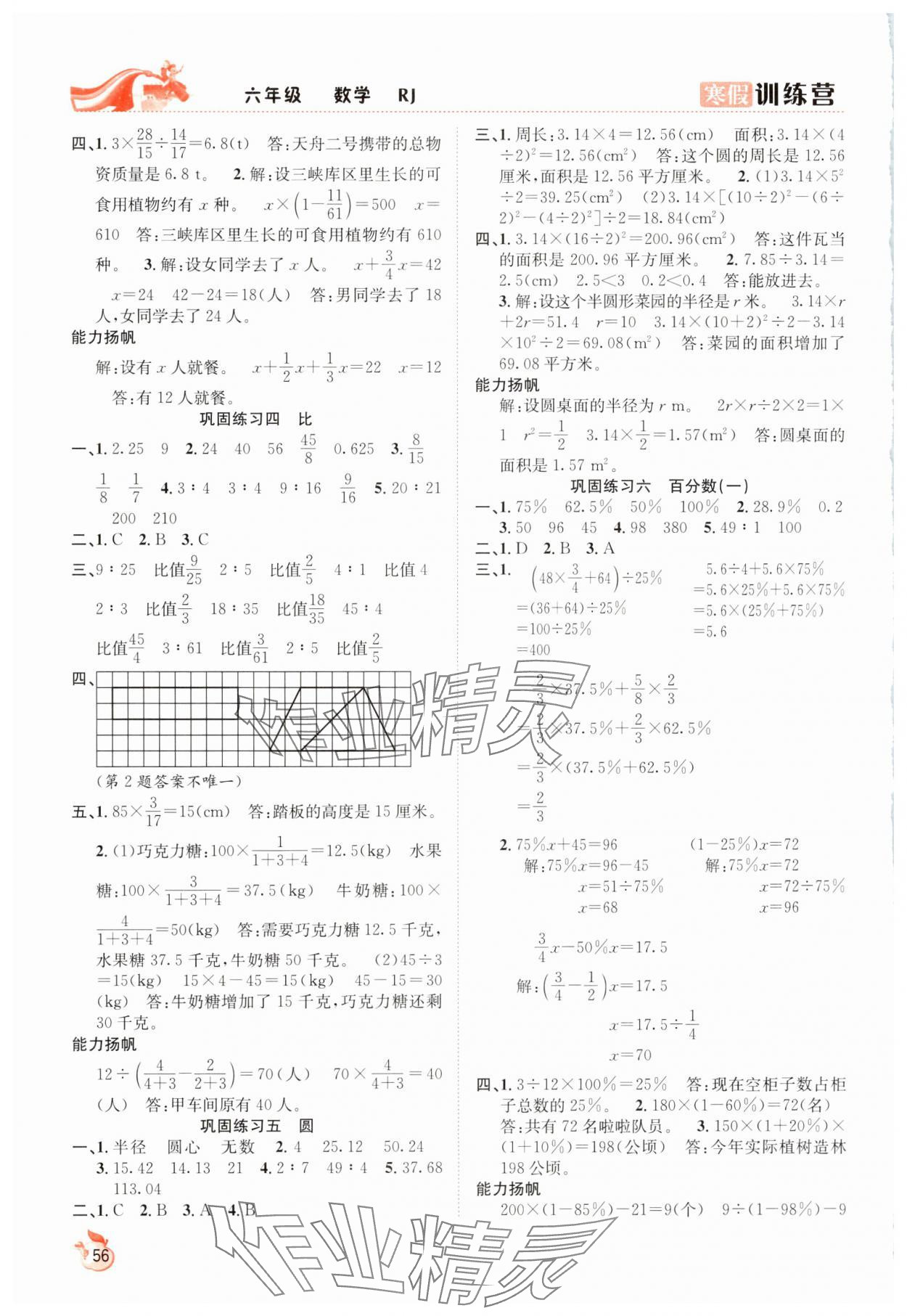 2025年寒假訓(xùn)練營(yíng)合肥工業(yè)大學(xué)出版社六年級(jí)數(shù)學(xué)人教版 第2頁(yè)