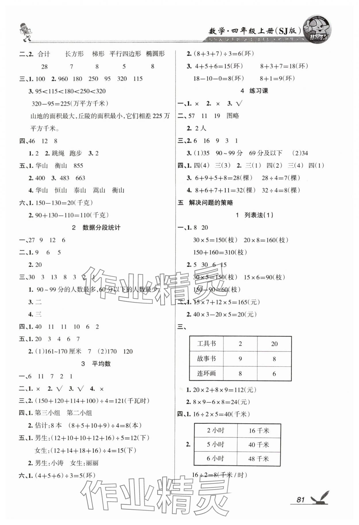 2024年全新鞏固練習四年級數學上冊蘇教版 參考答案第3頁