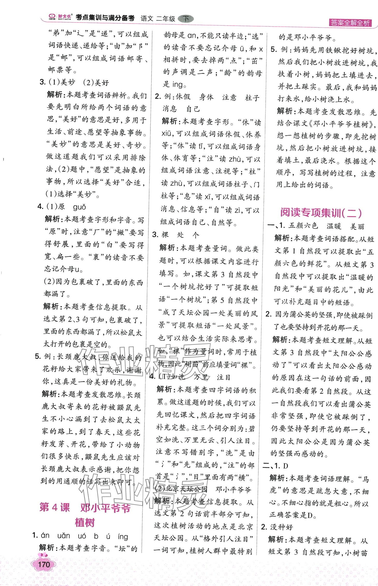 2024年考點(diǎn)集訓(xùn)與滿分備考二年級(jí)語文下冊(cè)人教版 第2頁