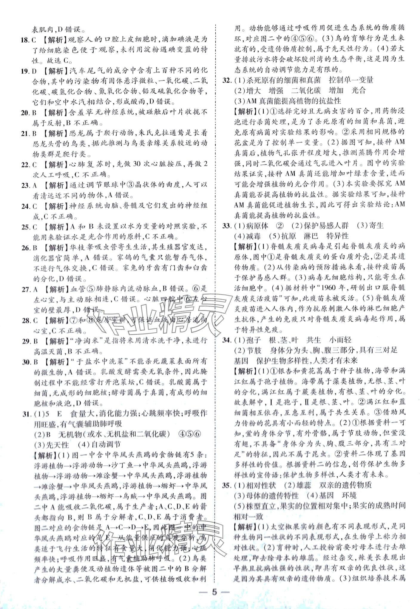 2024年鲁人泰斗中考必备中考试题汇编生物中考&nbsp;第5页