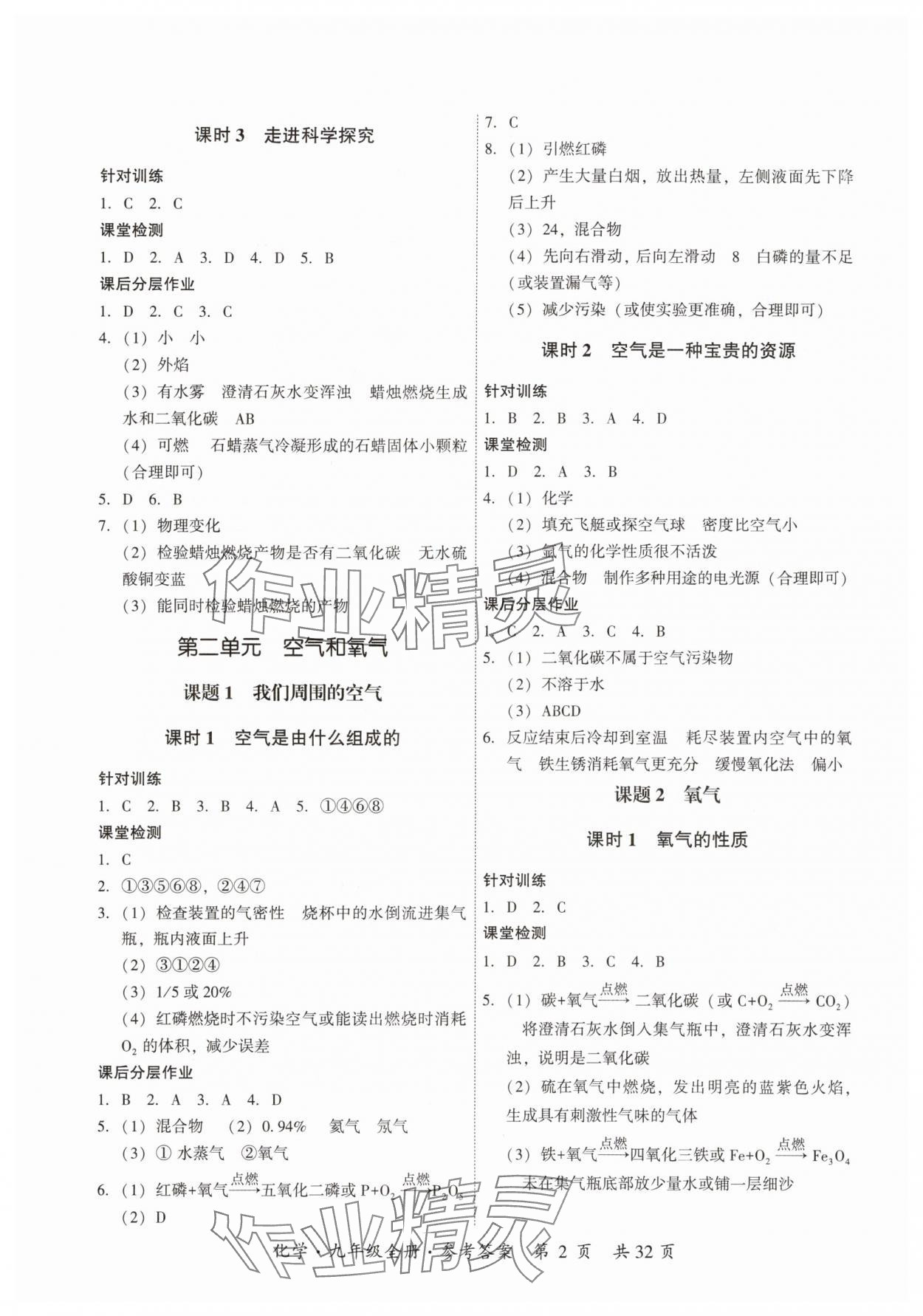 2025年课时导学练九年级化学全一册人教版 第2页