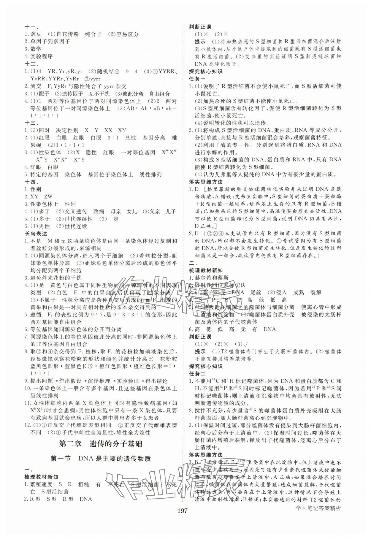 2025年步步高學(xué)習(xí)筆記高中生物必修2蘇教版 參考答案第8頁(yè)